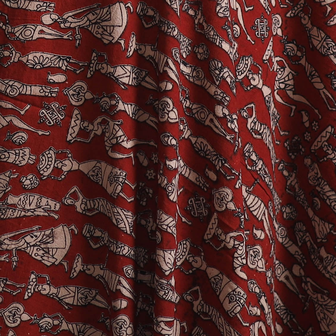 Red - Kalamkari Printed Cotton Fabric 24