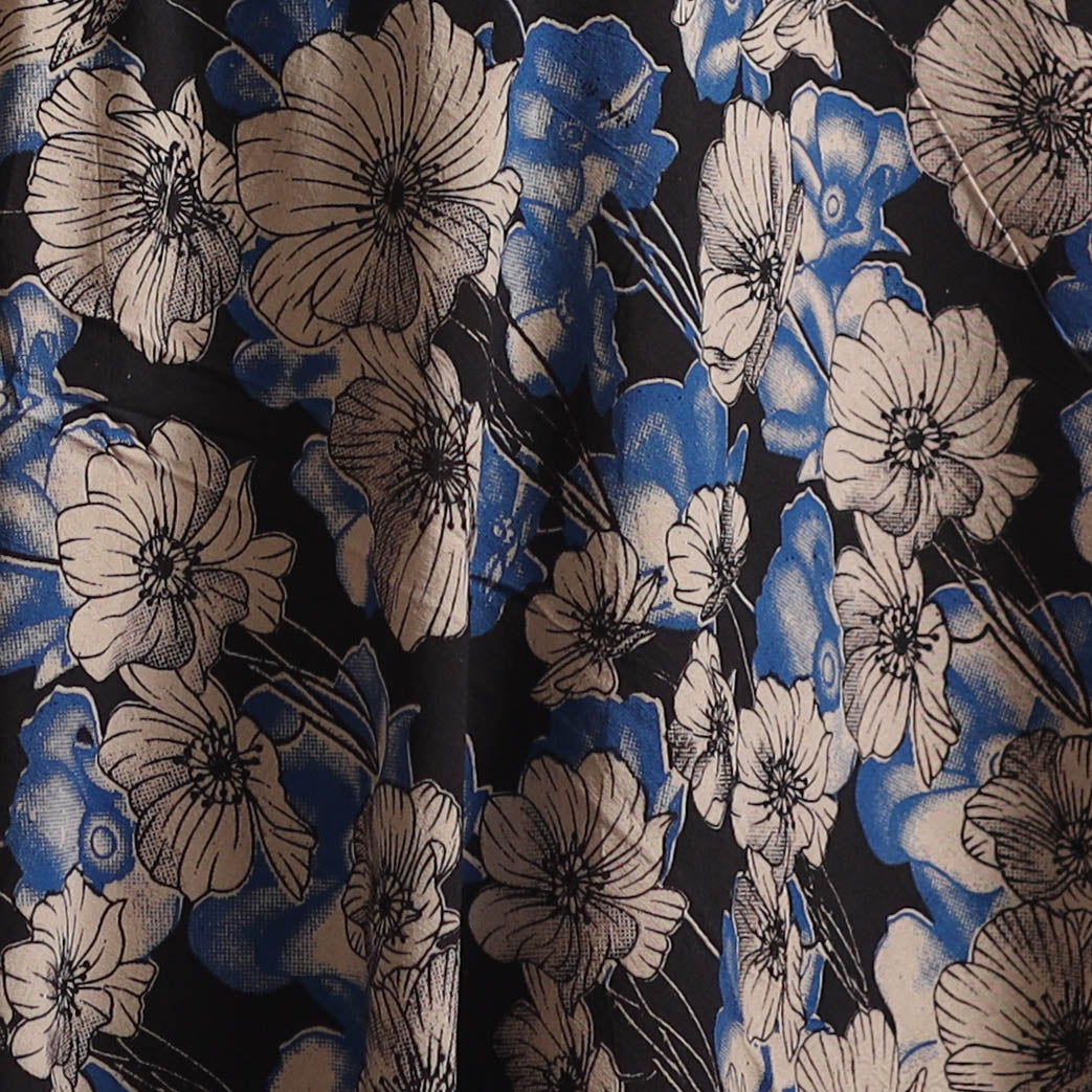 Blue - Kalamkari Printed Cotton Fabric 04