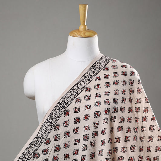 White - Bagh Block Printed Cotton Fabric 24