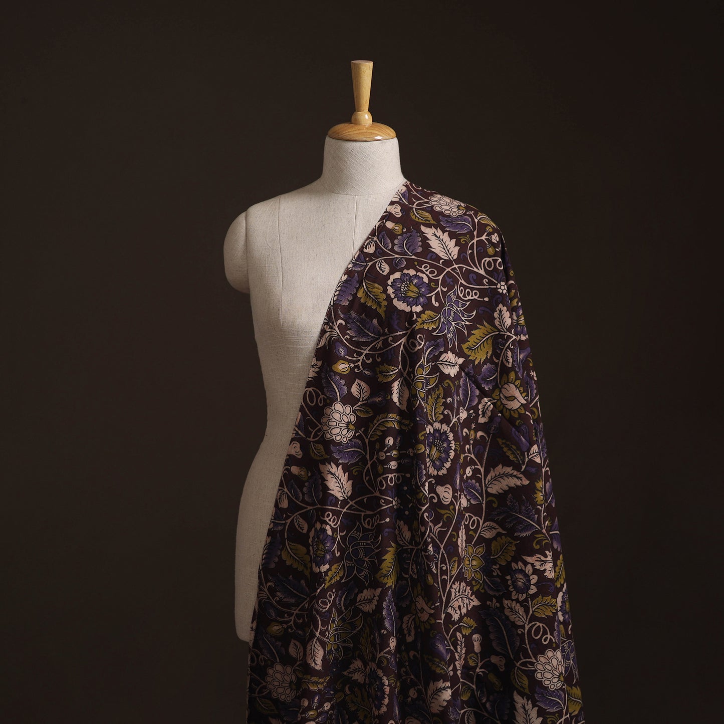 Brown - Kalamkari Printed Cotton Fabric 10
