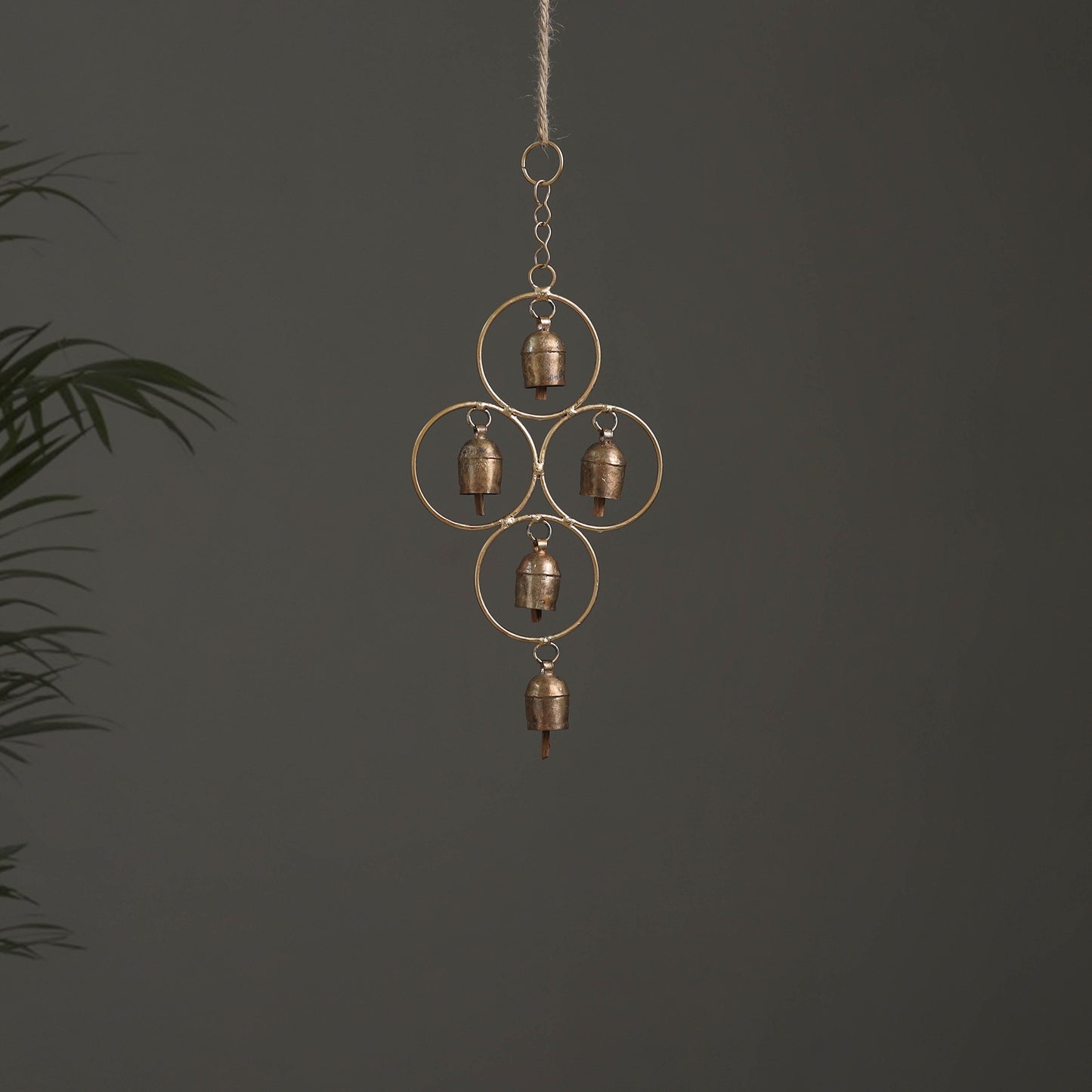 Ring - Kutch Copper Coated 5 Bells Wind Chimes 14