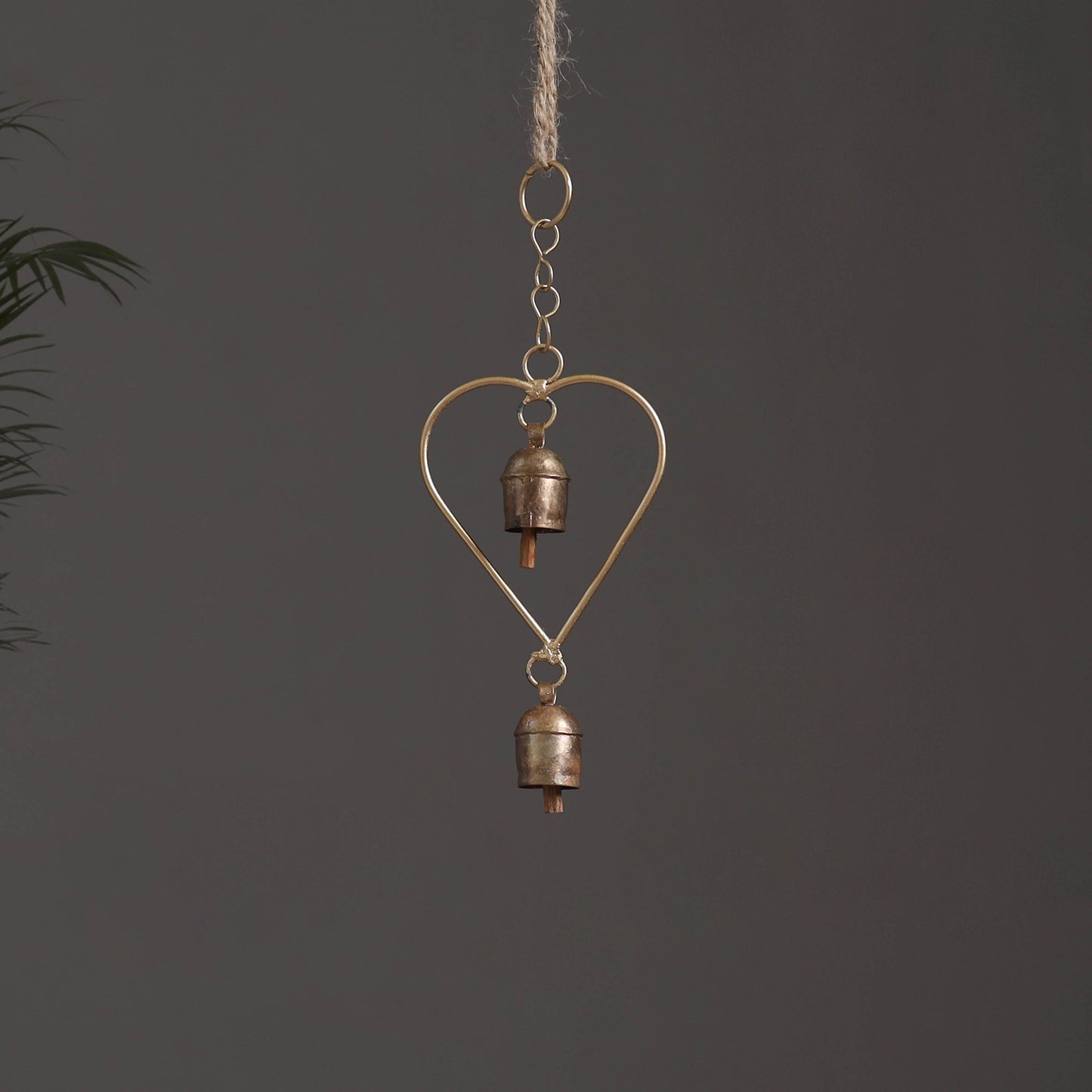 Heart - Kutch Copper Coated 2 Bells Wind Chimes 20