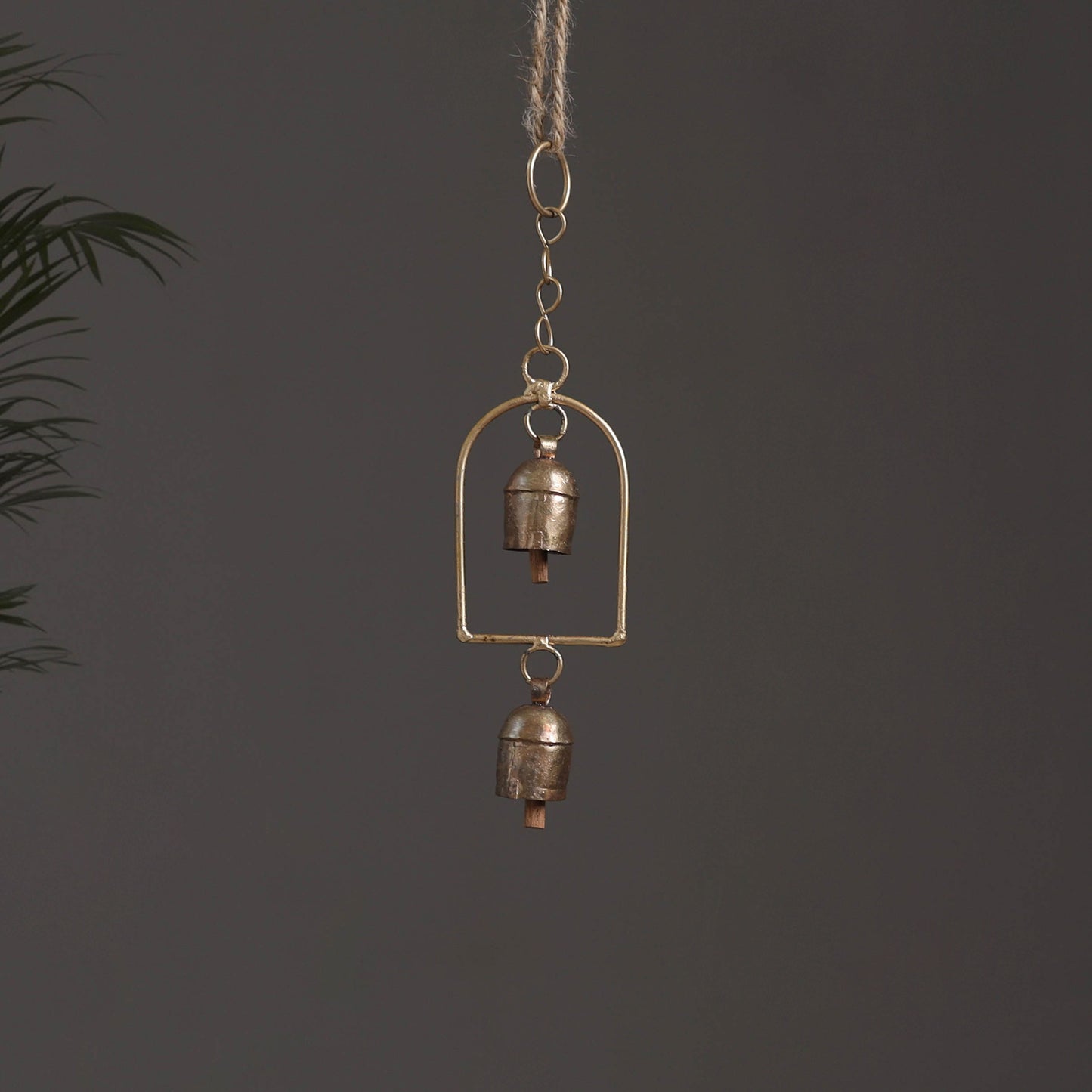Home - Kutch Copper Coated 2 Bells Wind Chimes 24