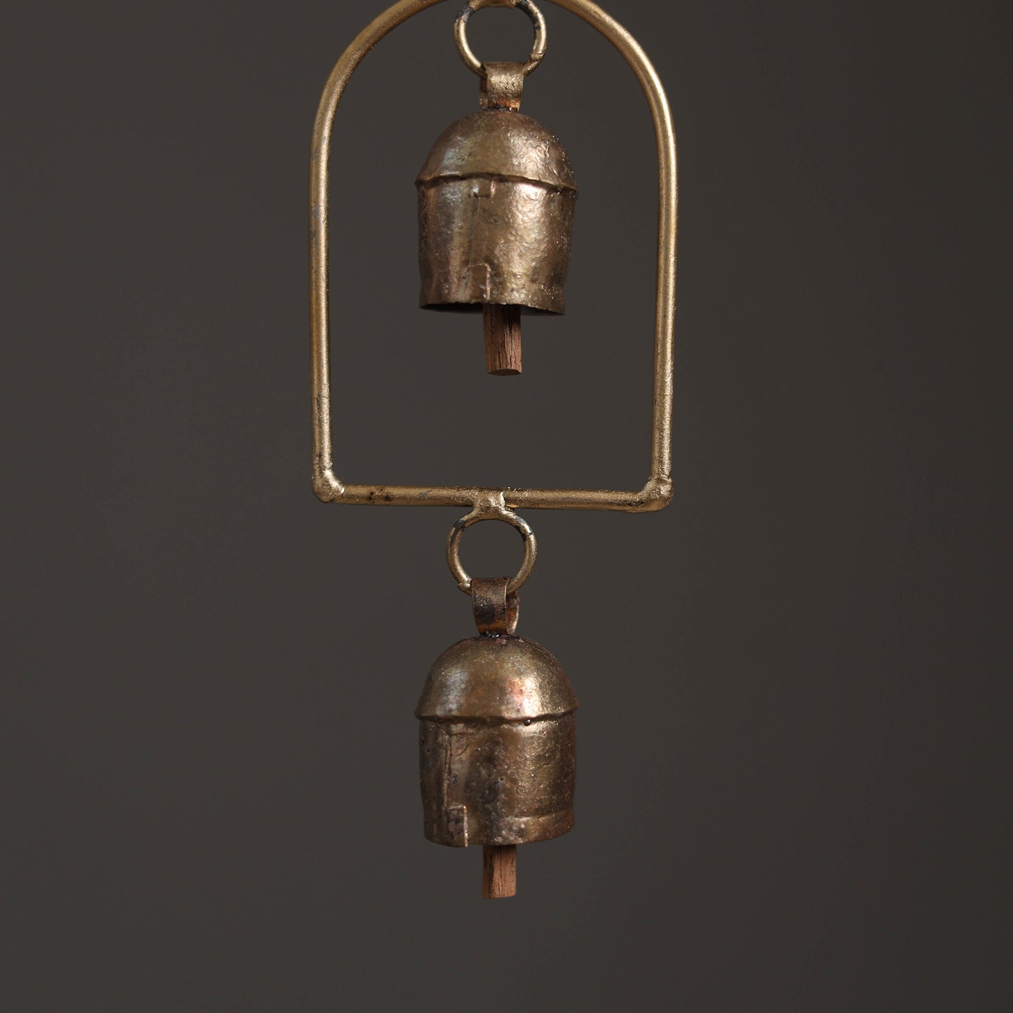 Home - Kutch Copper Coated 2 Bells Wind Chimes 24