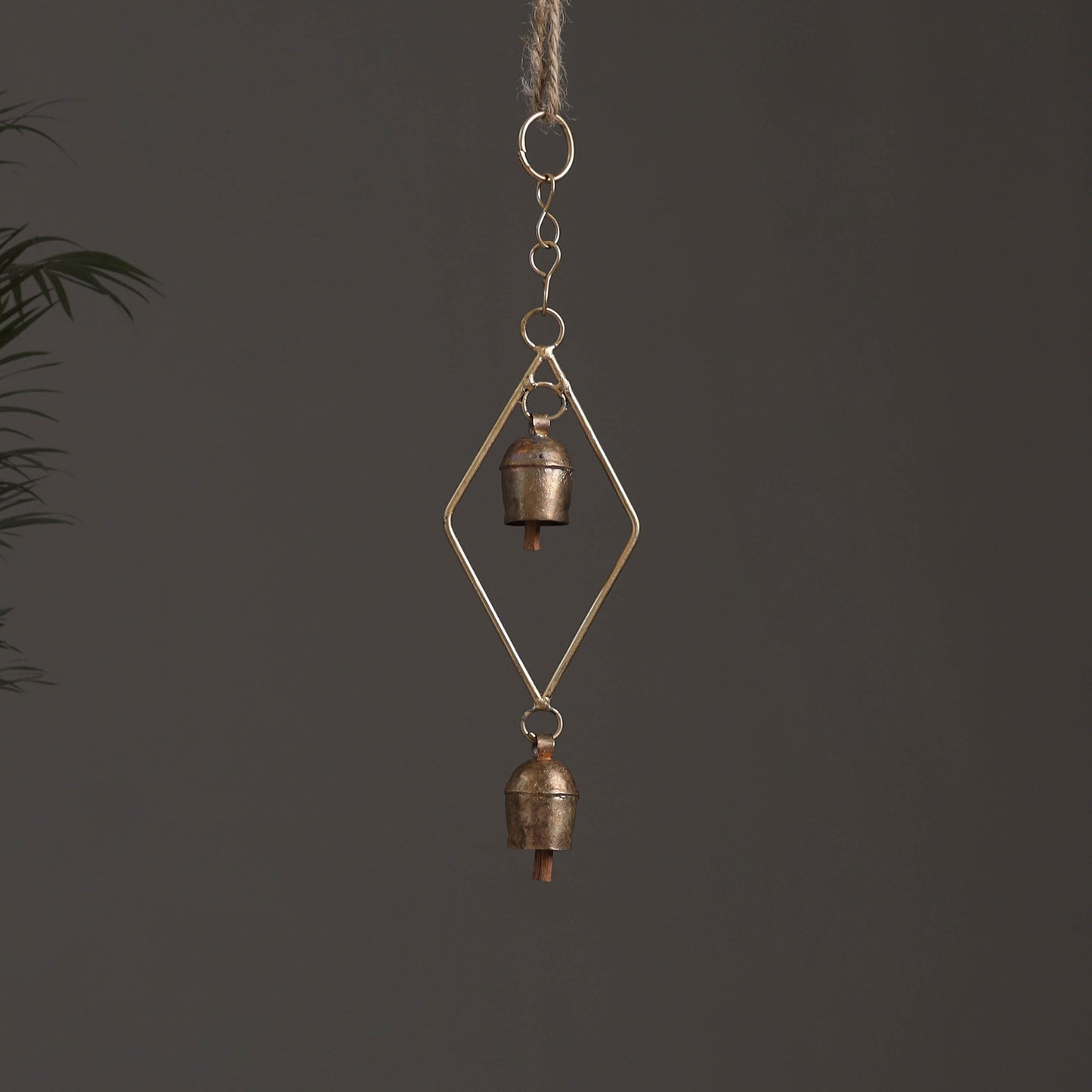 Diamond - Kutch Copper Coated 2 Bells Wind Chimes 12