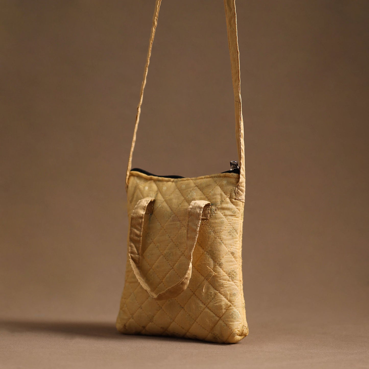 Handcrafted Quilted Silk Sling Bag 03 Online at iTokri.com