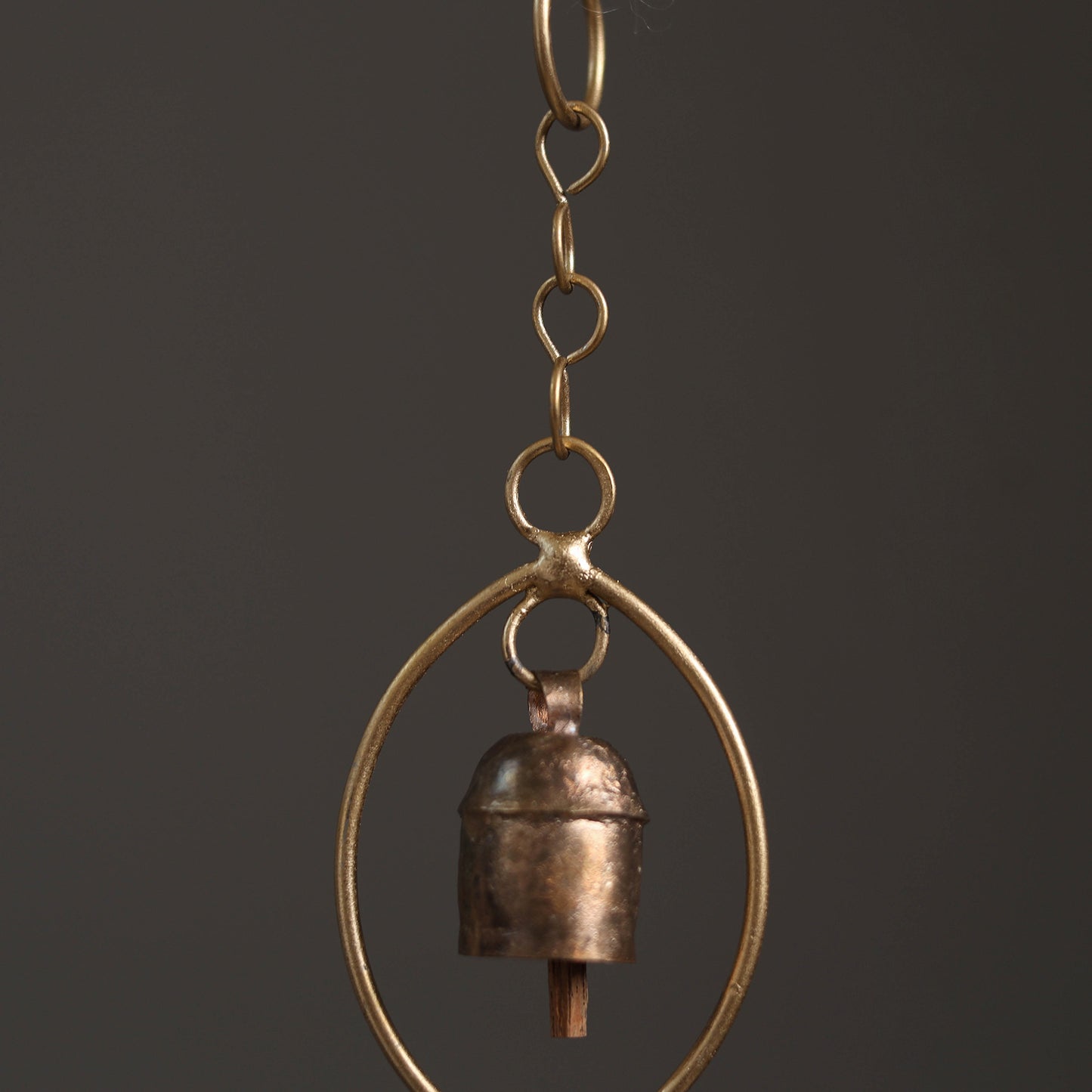 Oval - Kutch Copper Coated 2 Bells Wind Chimes 11