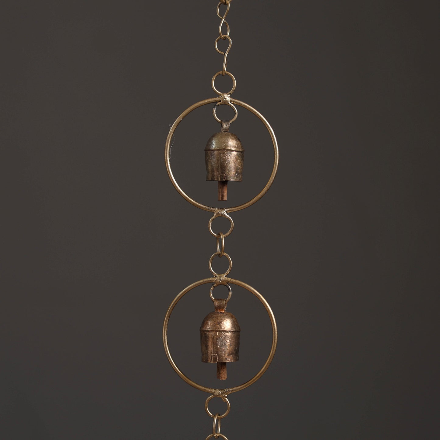 Round - Kutch Copper Coated 5 Bells Wind Chimes 21