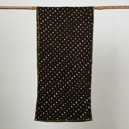 Black - Bandhani Tie-Dye Cotton Stole 03