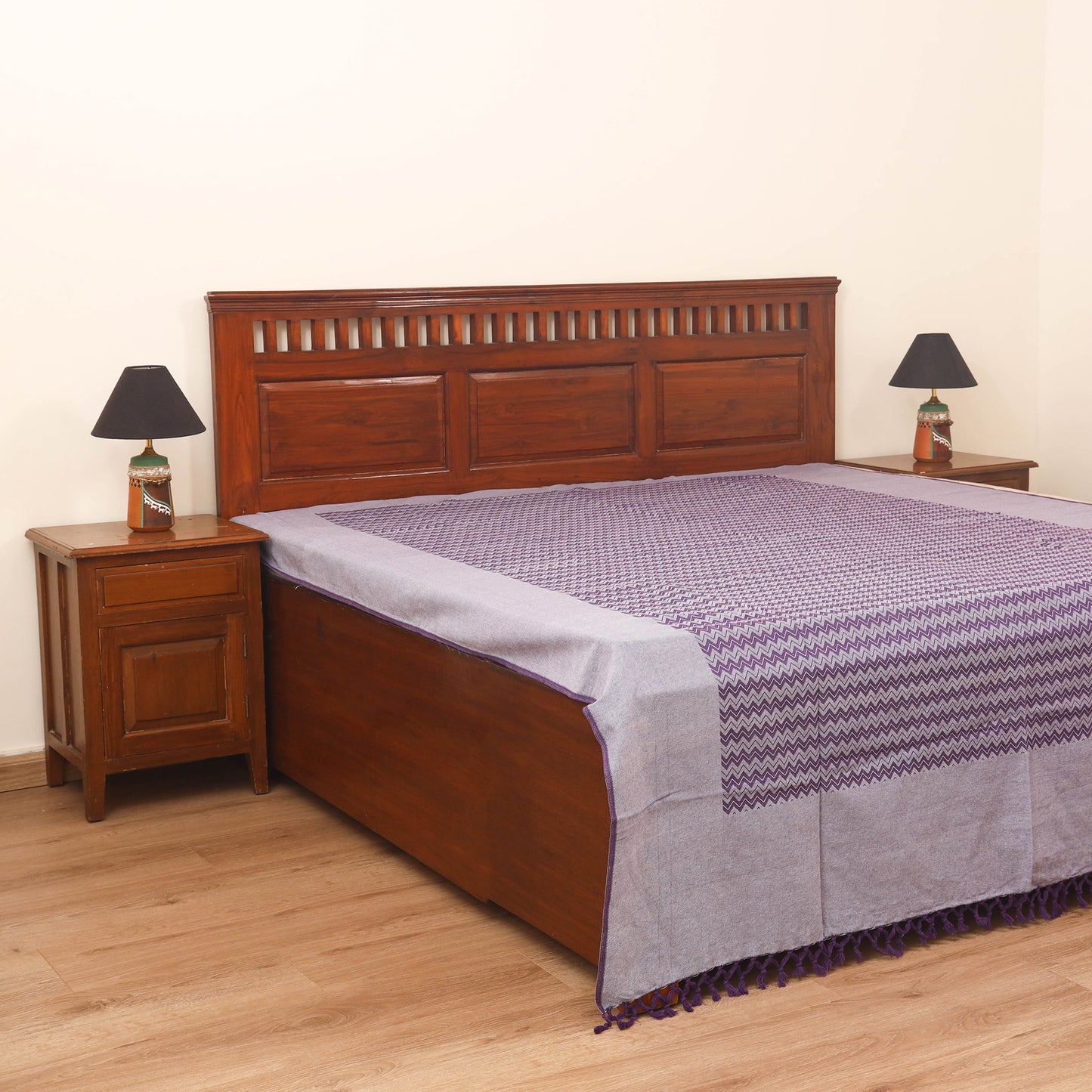 Bijnor Pure Handloom Cotton Double Bed Sheet (96 x 76 in) 53