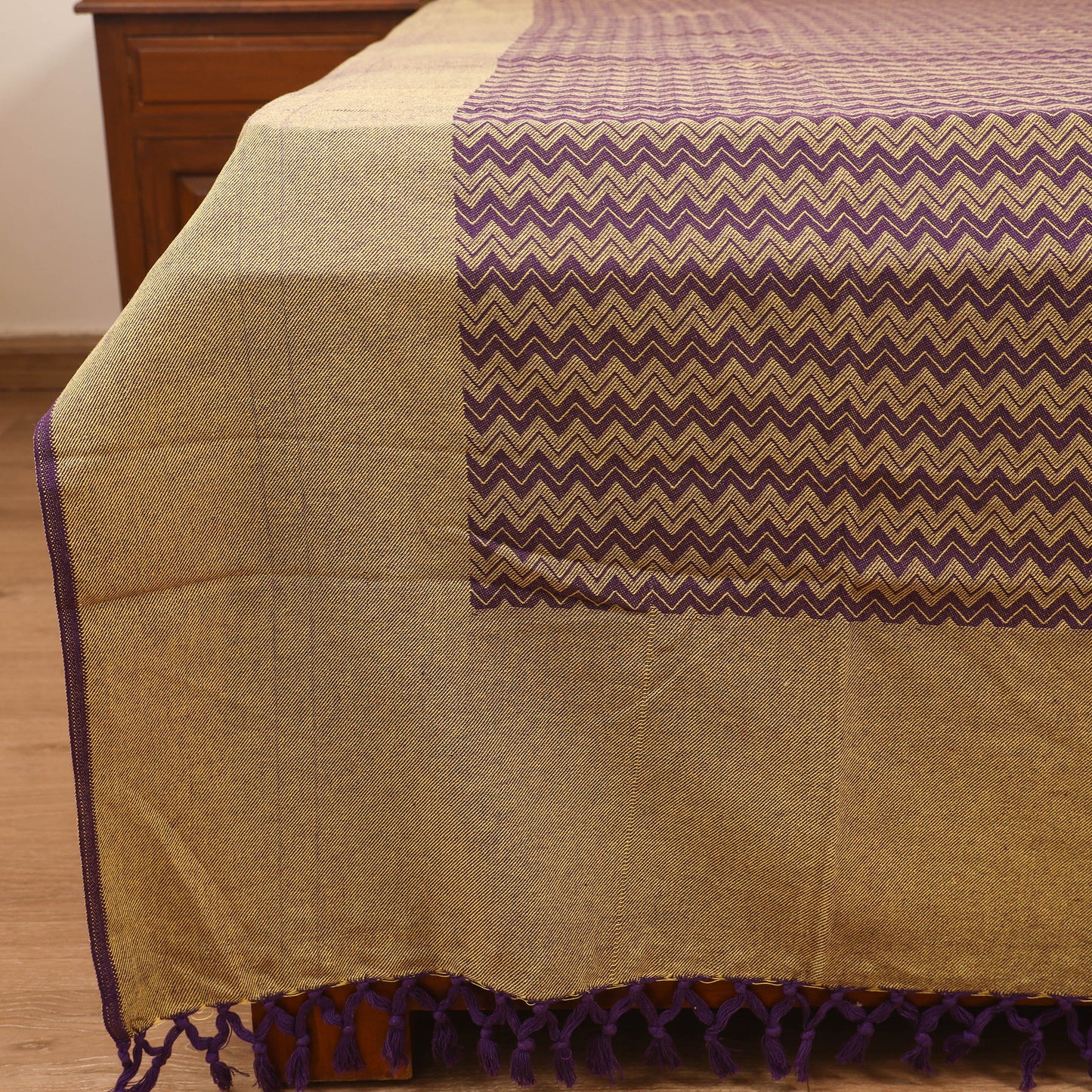 Bijnor Pure Handloom Cotton Double Bed Sheet (96 x 76 in) 55