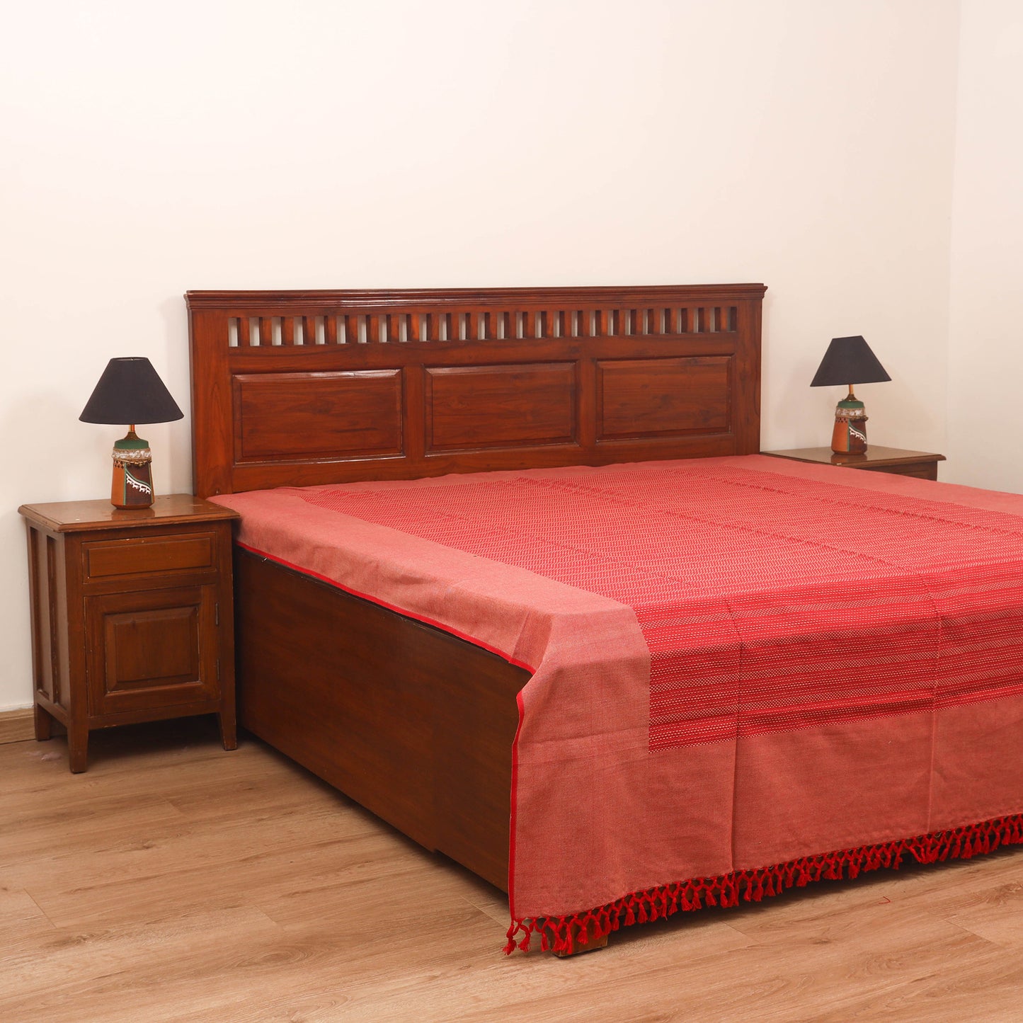 Bijnor Pure Handloom Cotton Double Bed Sheet (96 x 76 in) 60