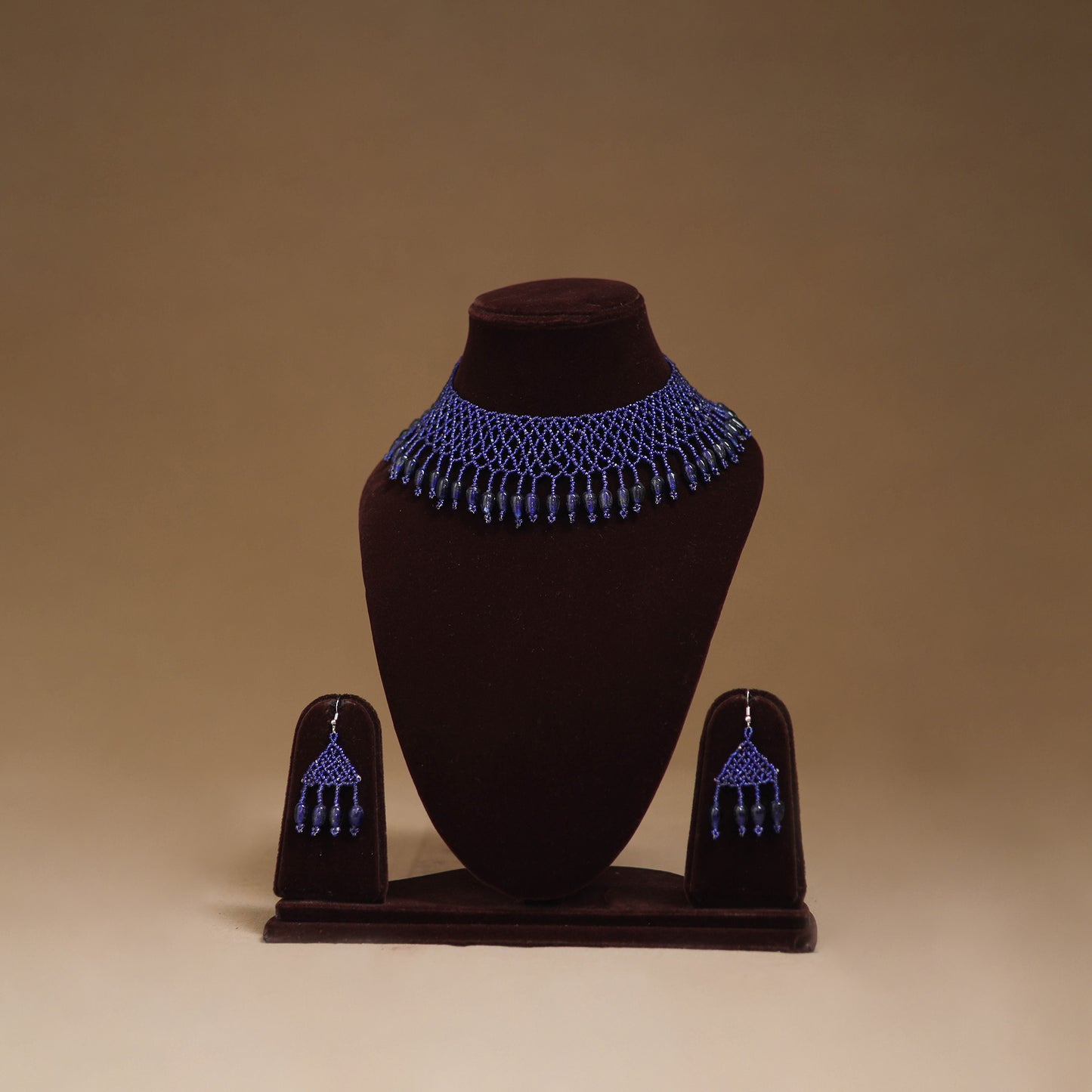 Blue - Handmade Beadwork Jaali Necklace Set 89