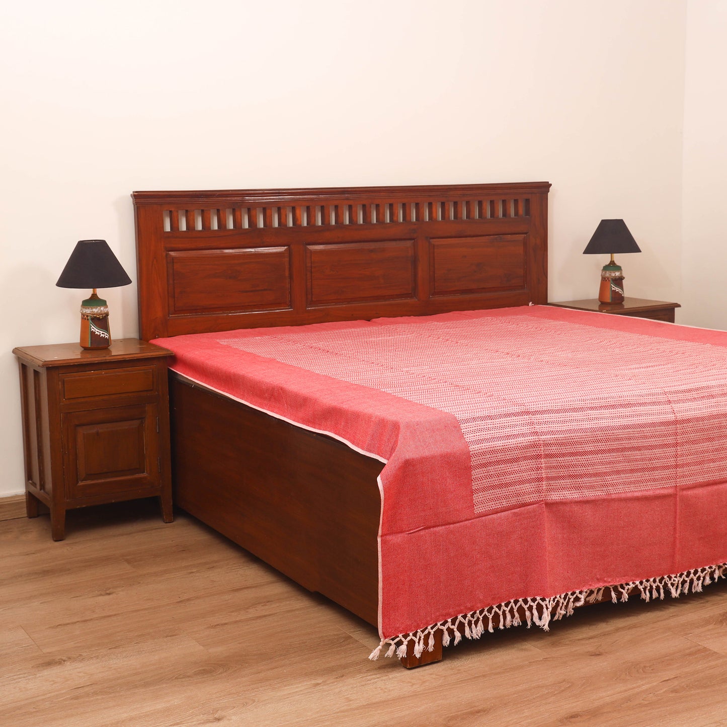 Bijnor Pure Handloom Cotton Double Bed Sheet (96 x 76 in) 62