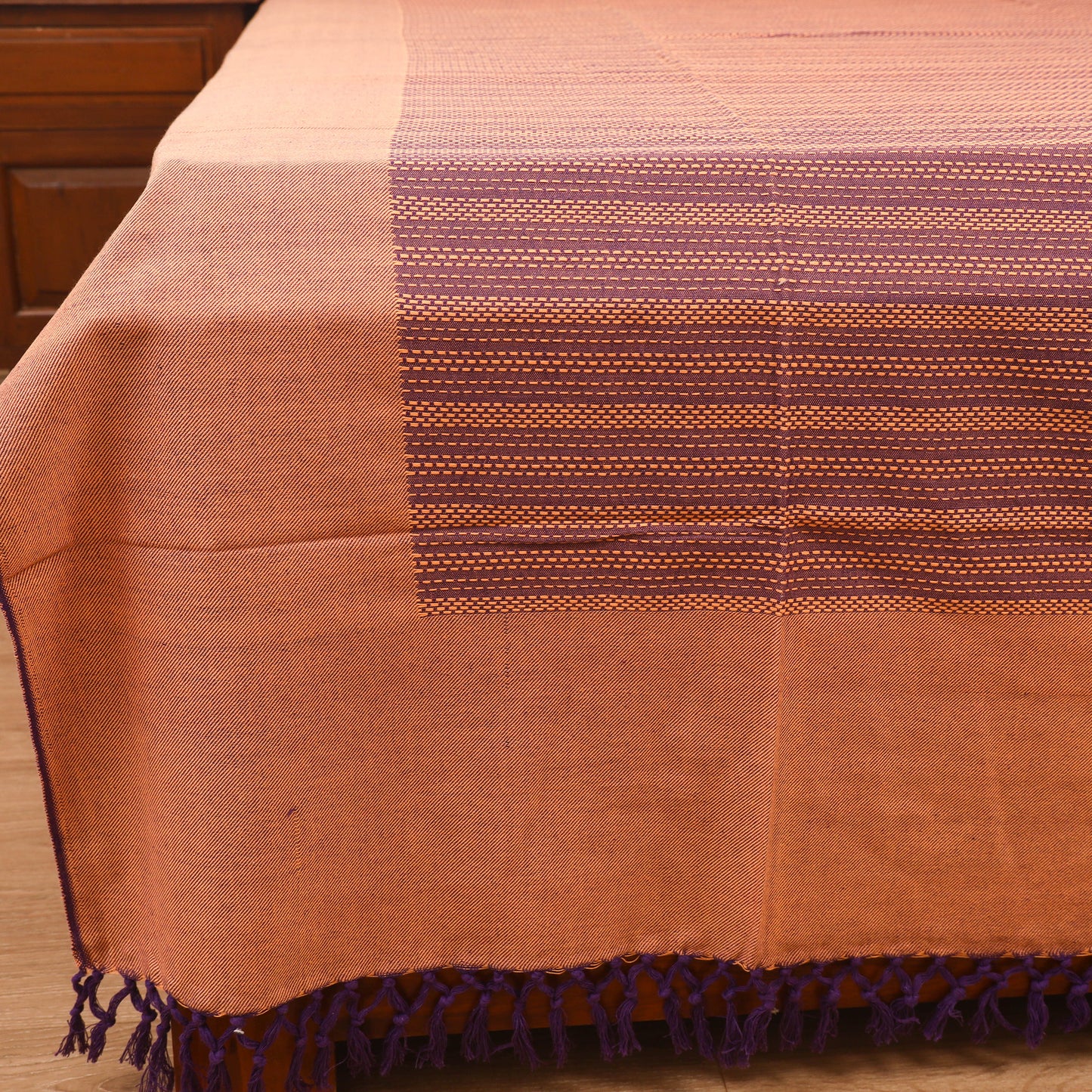 Bijnor Pure Handloom Cotton Double Bed Sheet (96 x 76 in) 64