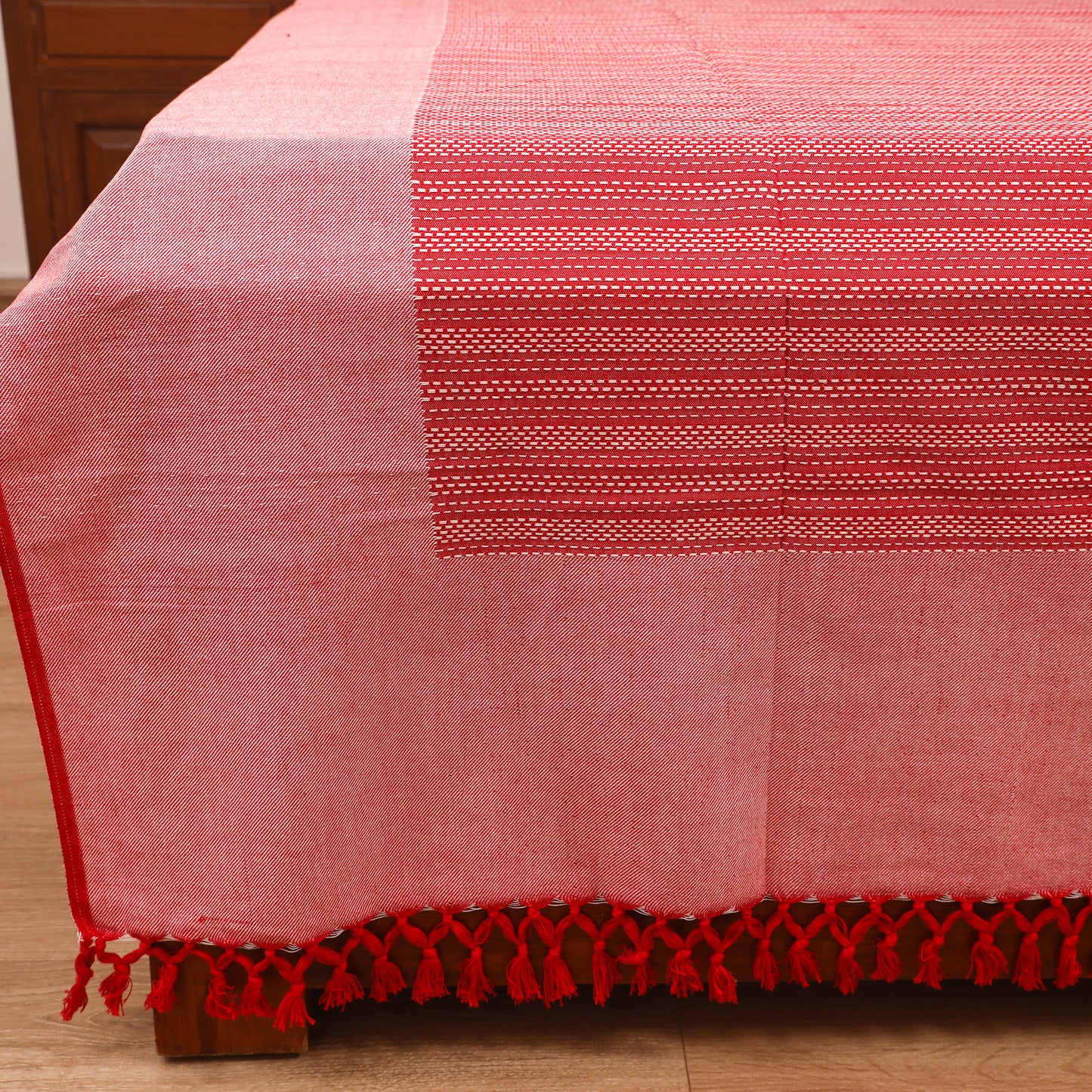 Bijnor Pure Handloom Cotton Double Bed Sheet (96 x 76 in) 66