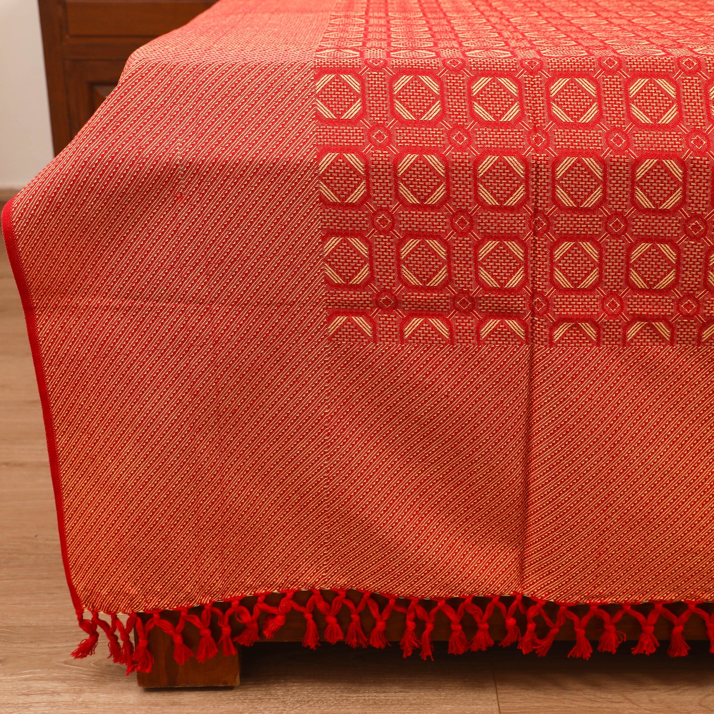 Bijnor Pure Handloom Cotton Double Bed Sheet (96 x 76 in) 67