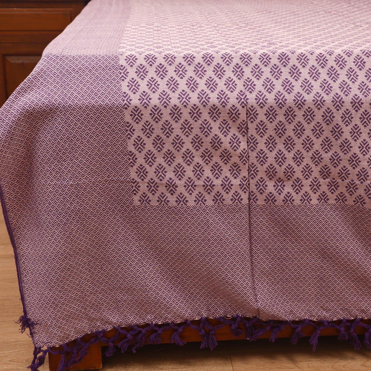 Bijnor Pure Handloom Cotton Double Bed Sheet (96 x 76 in) 69