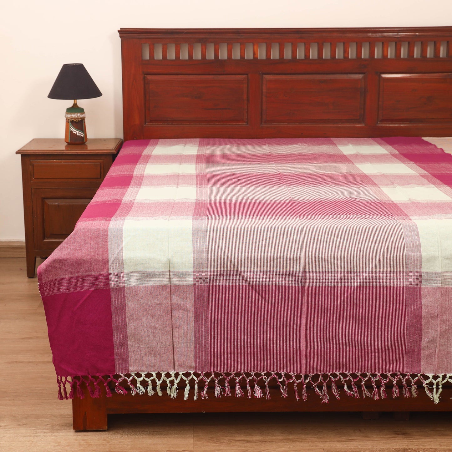 Bijnor Pure Handloom Cotton Single Bed Sheet (90 x 60 in) 74