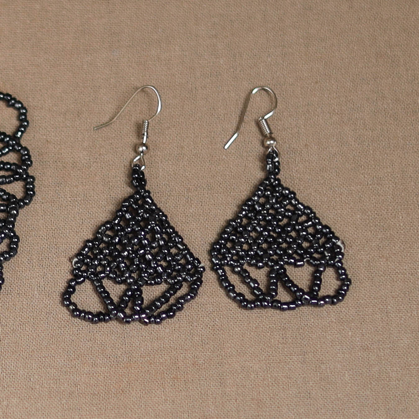 Black - Handmade Beadwork Jaali Necklace Set 75