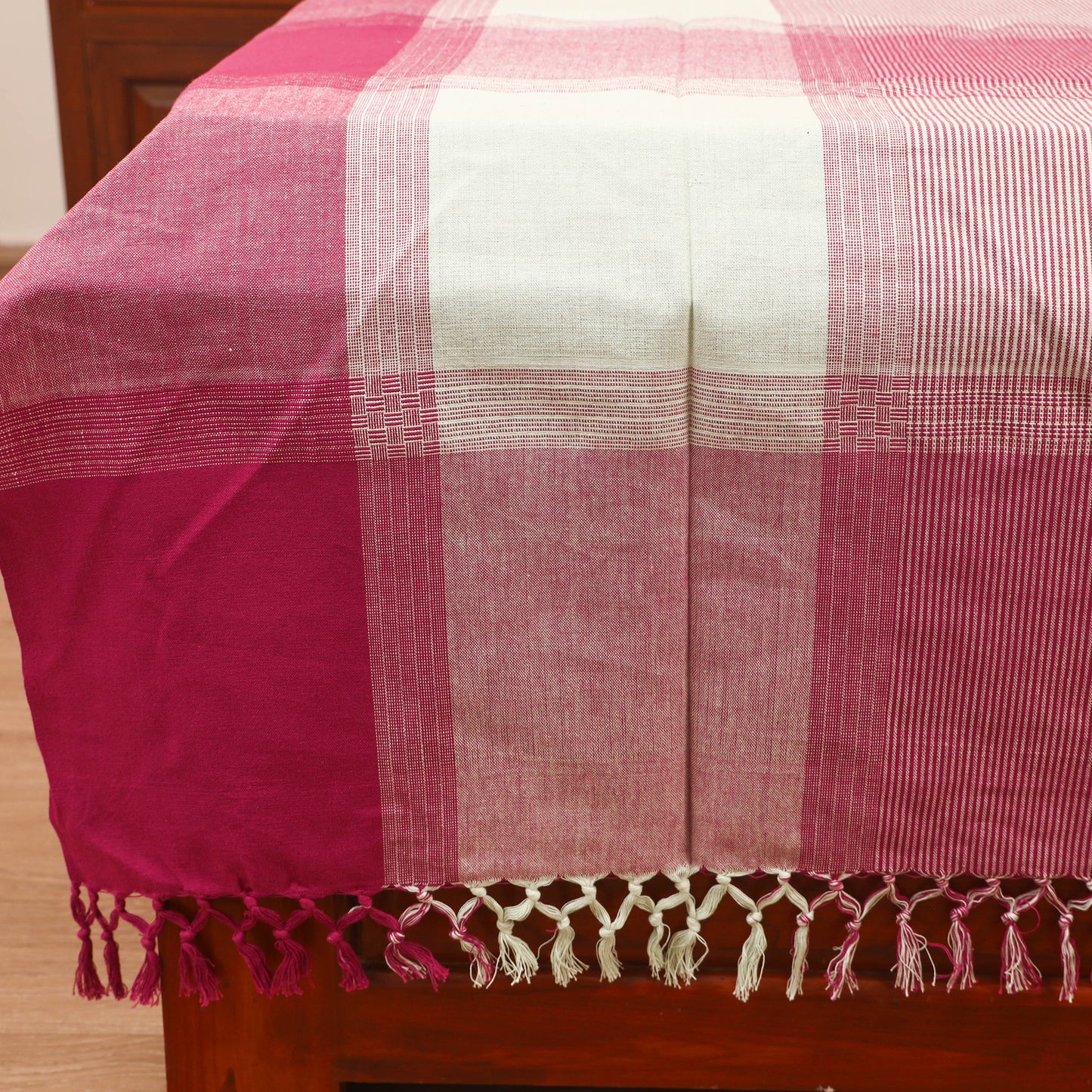 Bijnor Pure Handloom Cotton Single Bed Sheet (90 x 60 in) 74