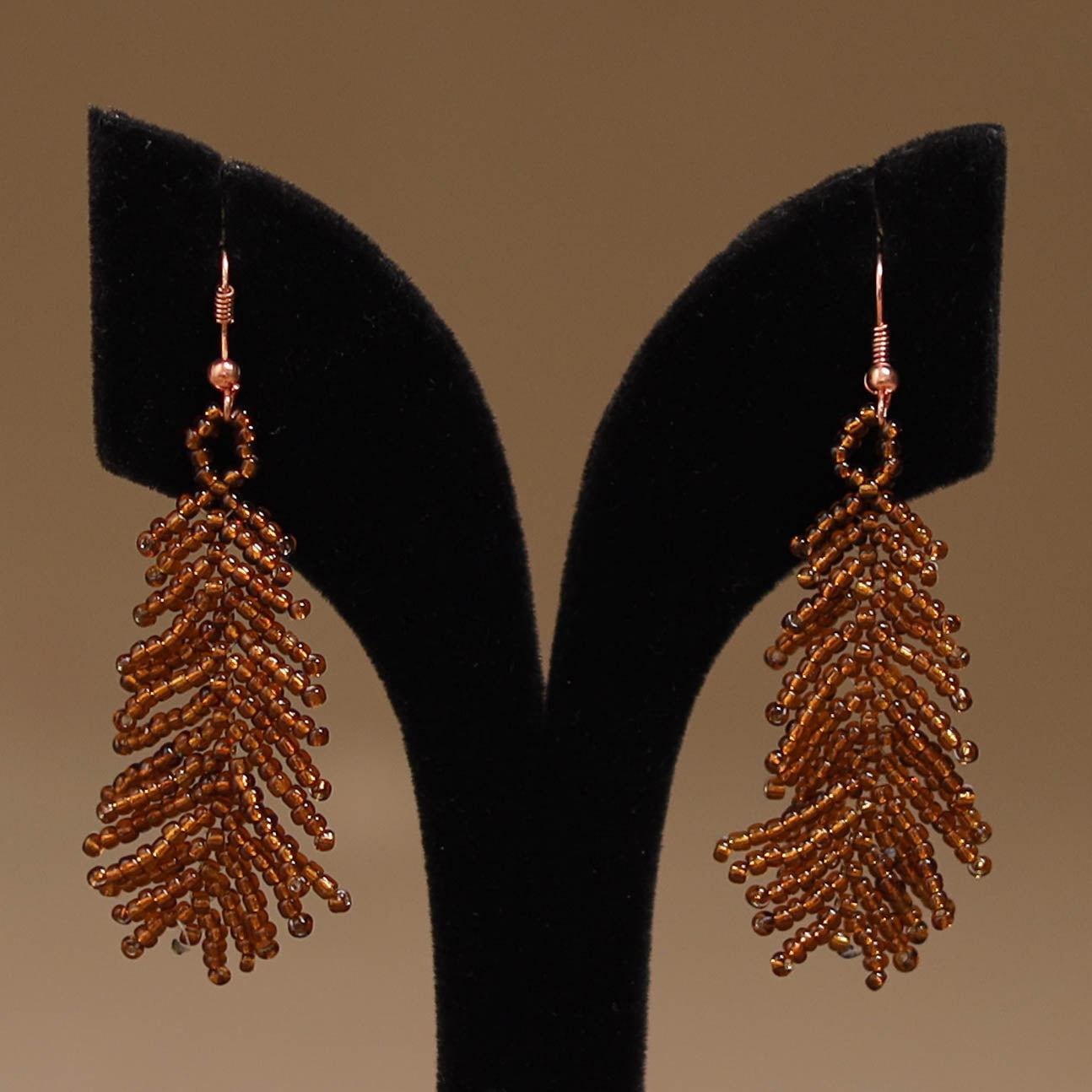 Brown - Handmade Beadwork Earrings 11