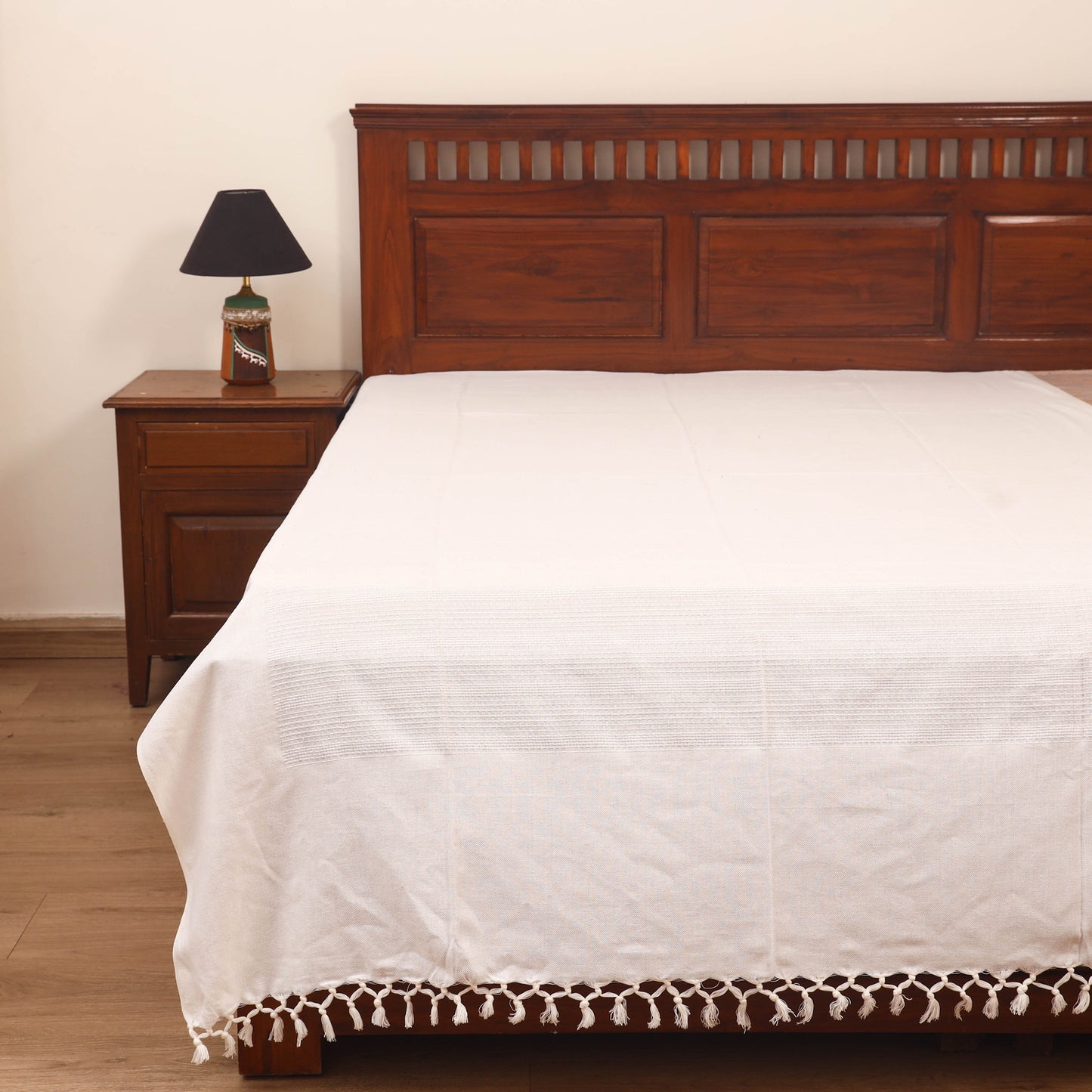 Bijnor Pure Handloom Cotton Single Bed Sheet (90 x 60 in) 80