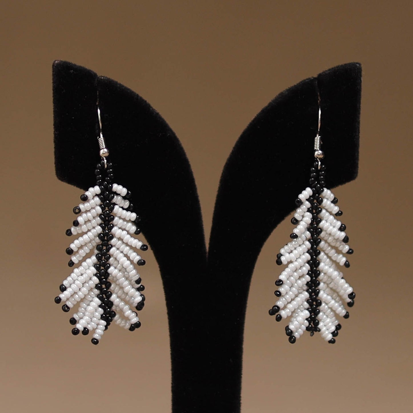 White - Handmade Beadwork Earrings 21