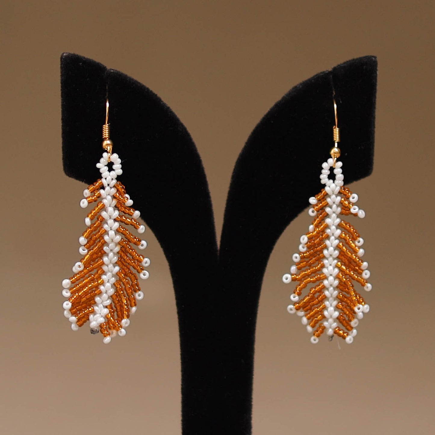 Orange - Handmade Beadwork Earrings 26