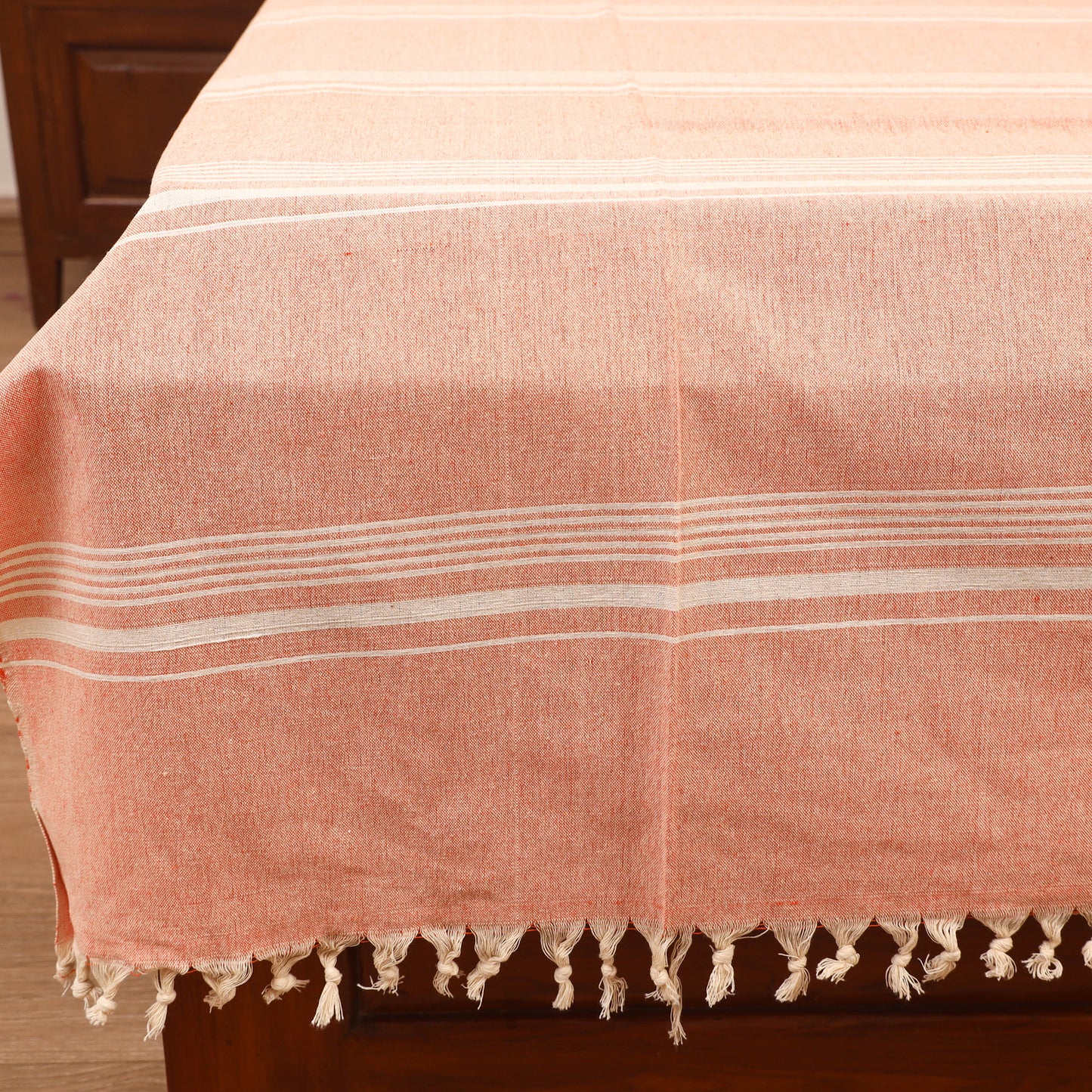Bijnor Pure Handloom Cotton Single Bed Sheet (90 x 60 in) 90