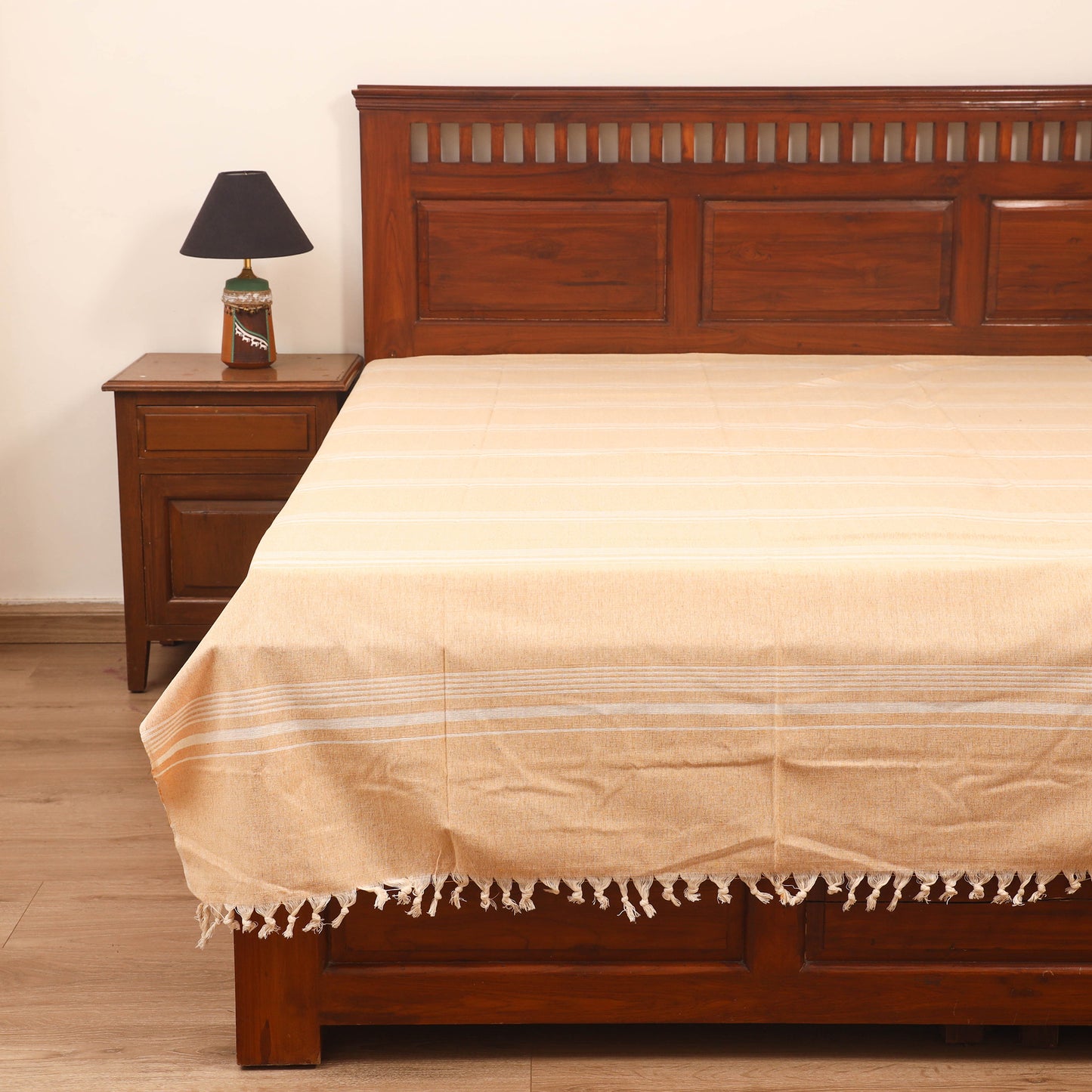 Bijnor Pure Handloom Cotton Single Bed Sheet (90 x 60 in) 91