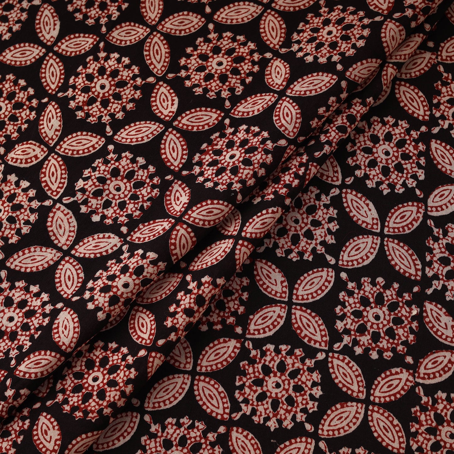 Pure Mul Cotton Natural Dyed Hand Block Bagh Print Fabric 18