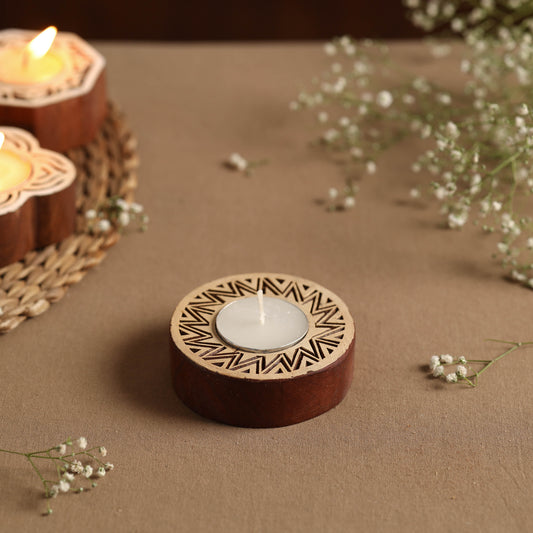 wooden candle holder 