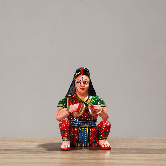 Musician (Female) - Banaras Handpainted Wooden Toy / Home Decor Item 62