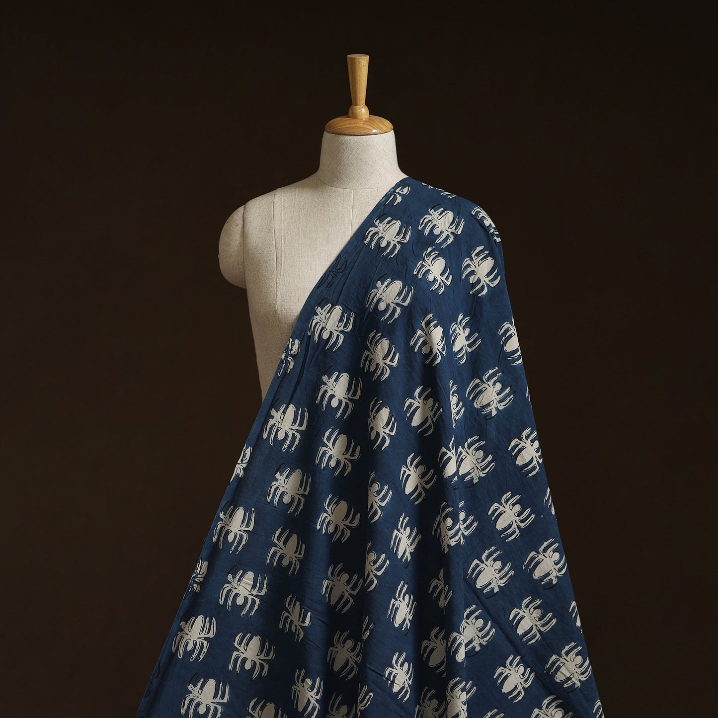 Bindaas Hand Block Art Print Natural Dyed Cotton Fabric - Weave A Web