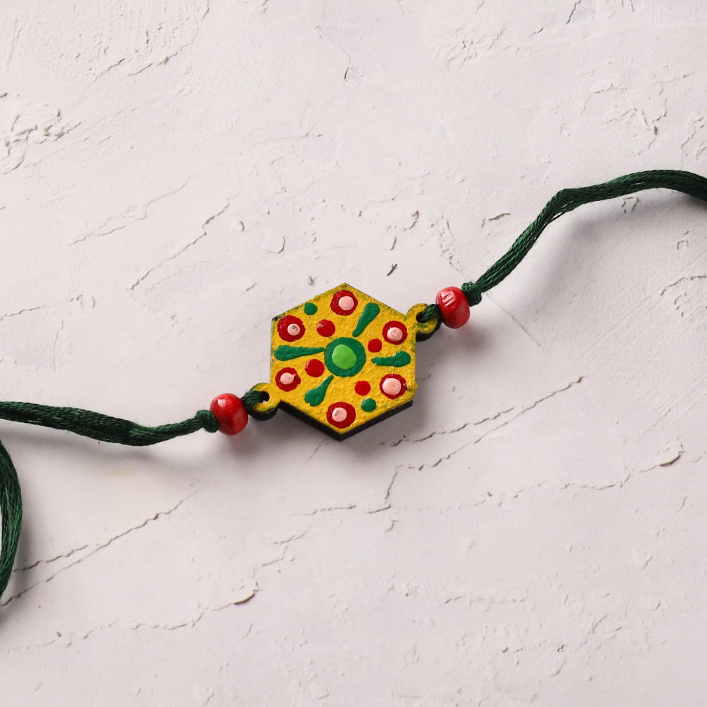 Mandala Art Handpainted Wooden Rakhi 11