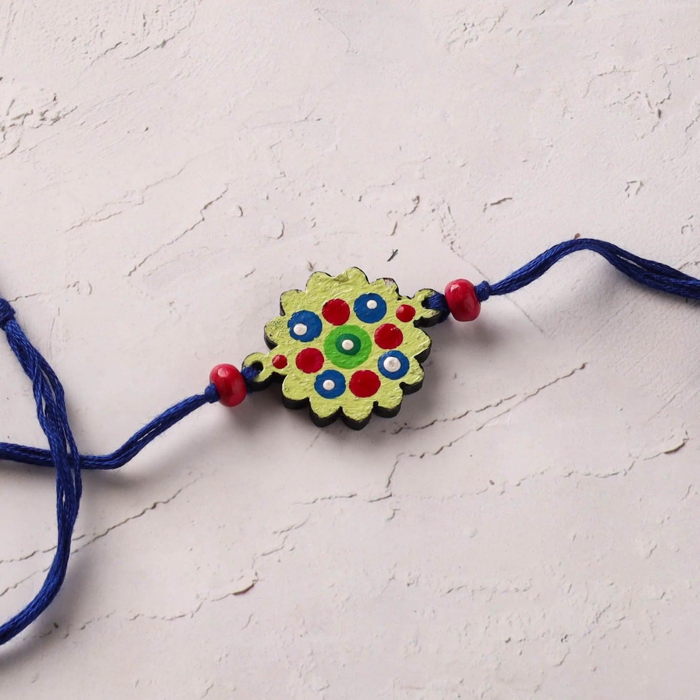 Mandala Art Handpainted Wooden Rakhi 13