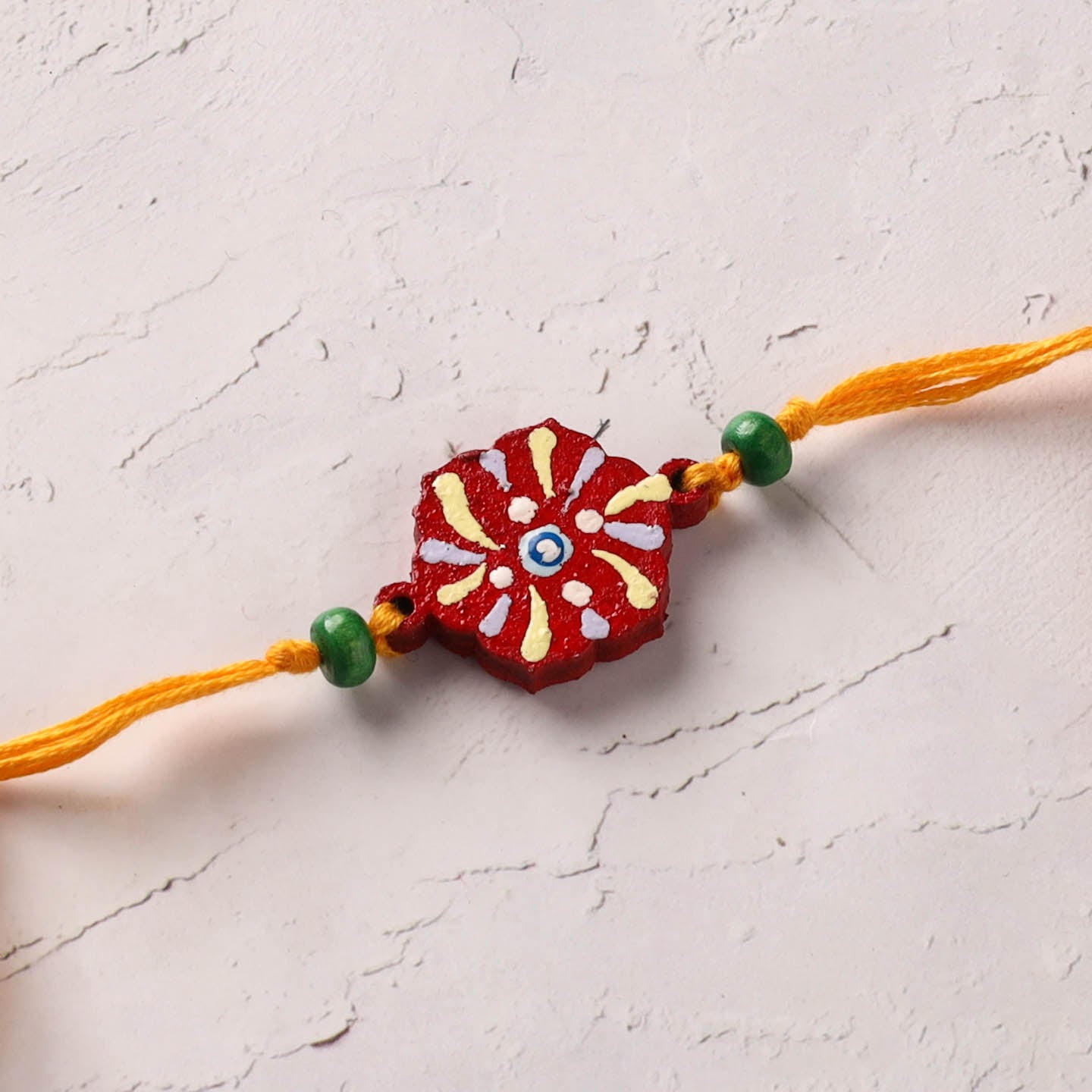 Mandala Art Handpainted Wooden Rakhi 15