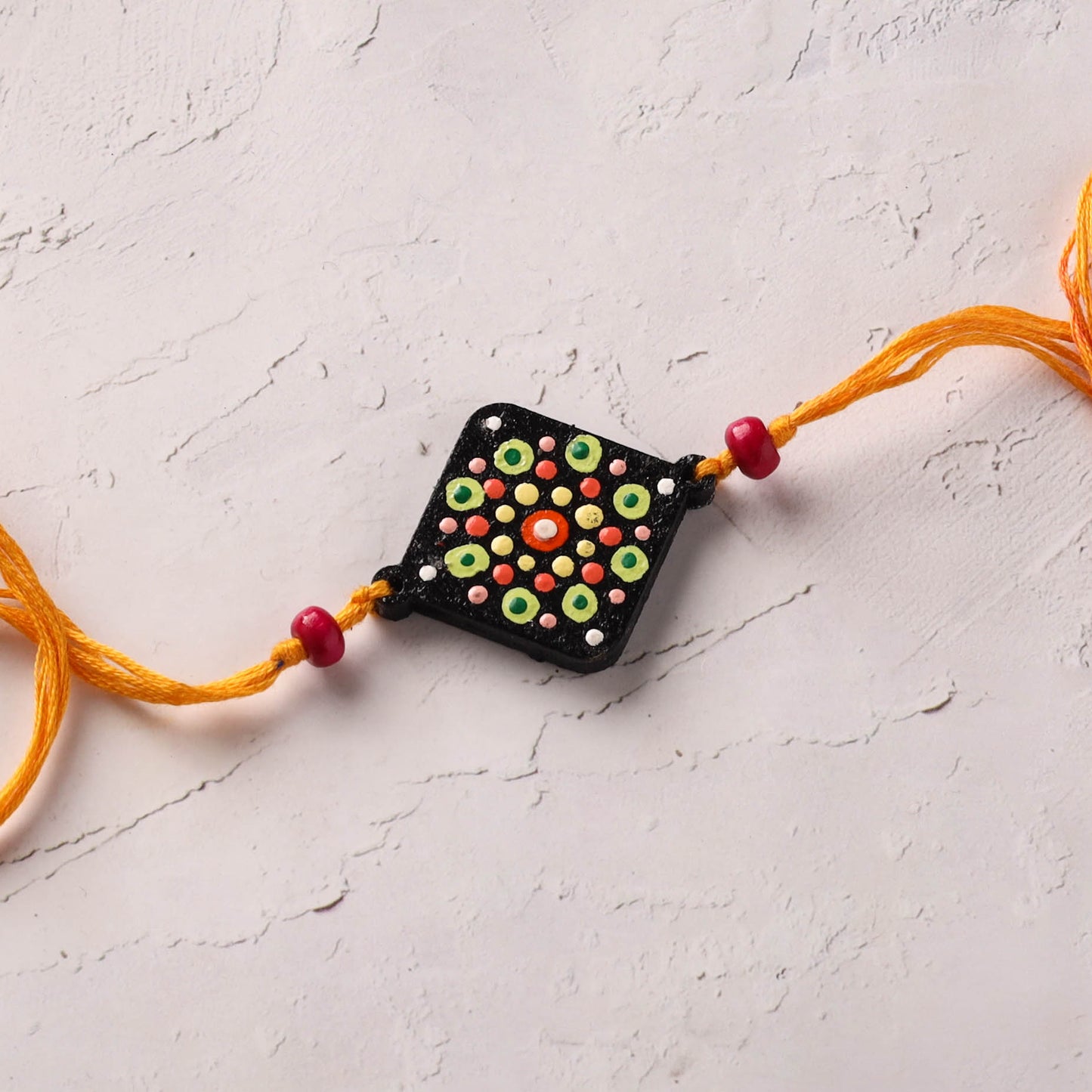 Mandala Art Handpainted Wooden Rakhi 20