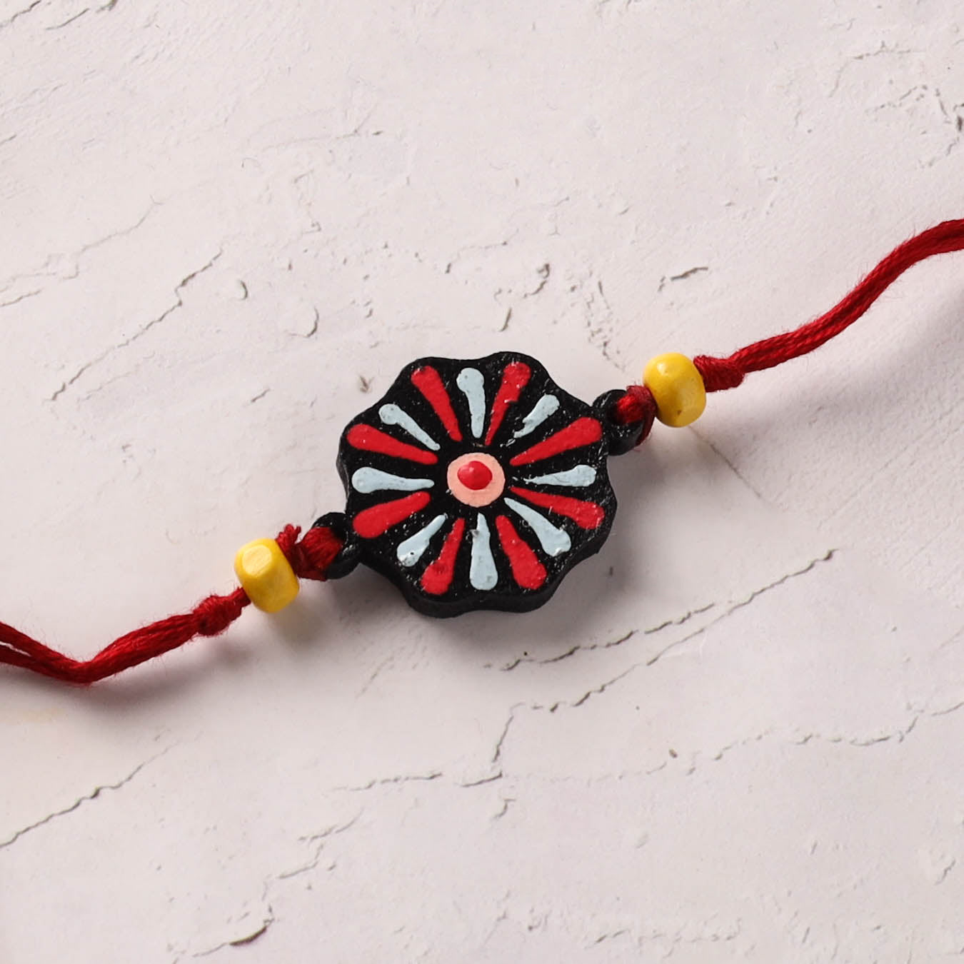 Mandala Art Handpainted Wooden Rakhi 21