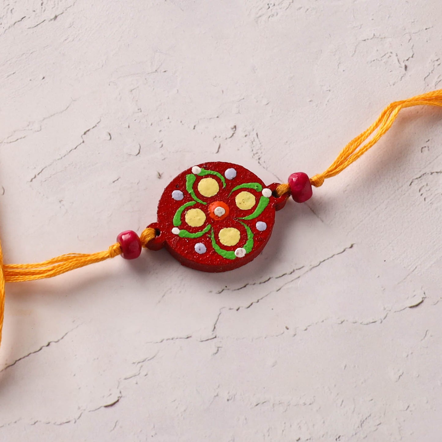 Mandala Art Handpainted Wooden Rakhi 22