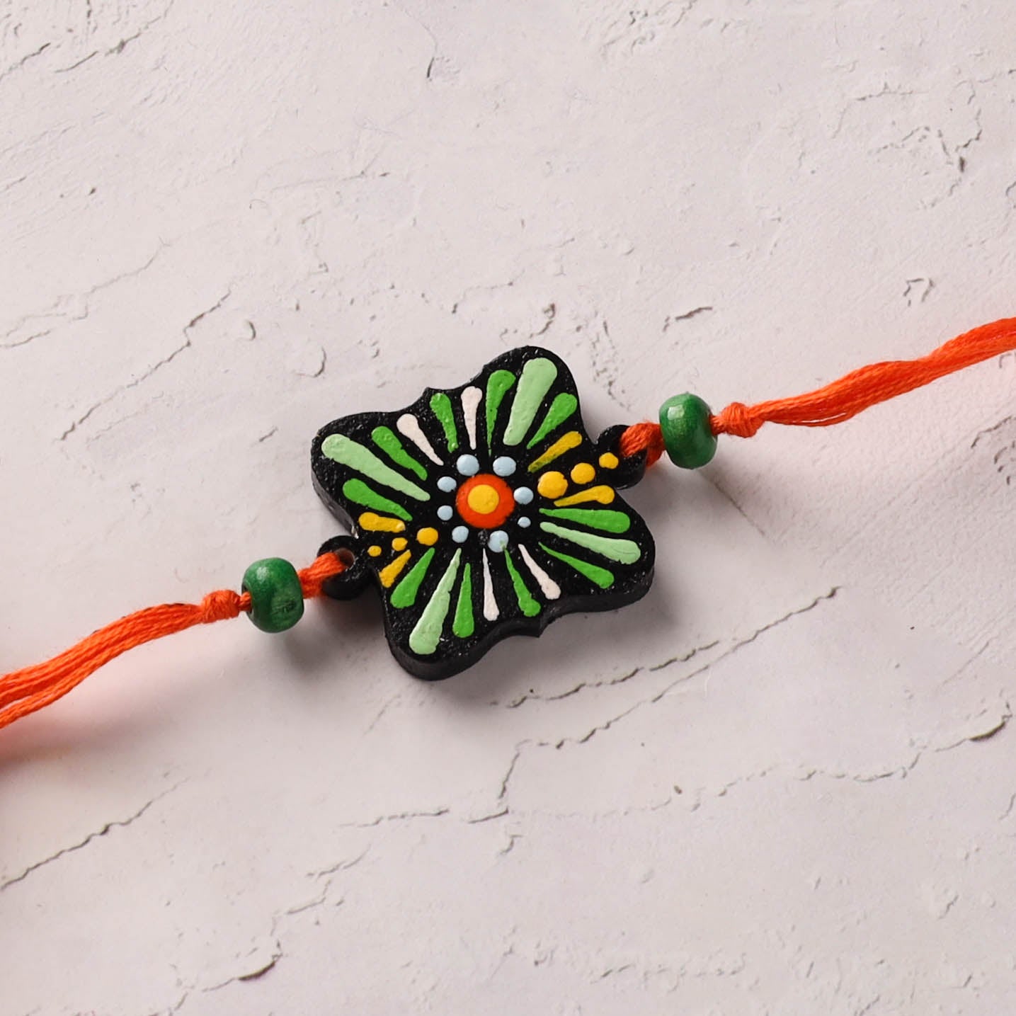 Mandala Art Handpainted Wooden Rakhi 23