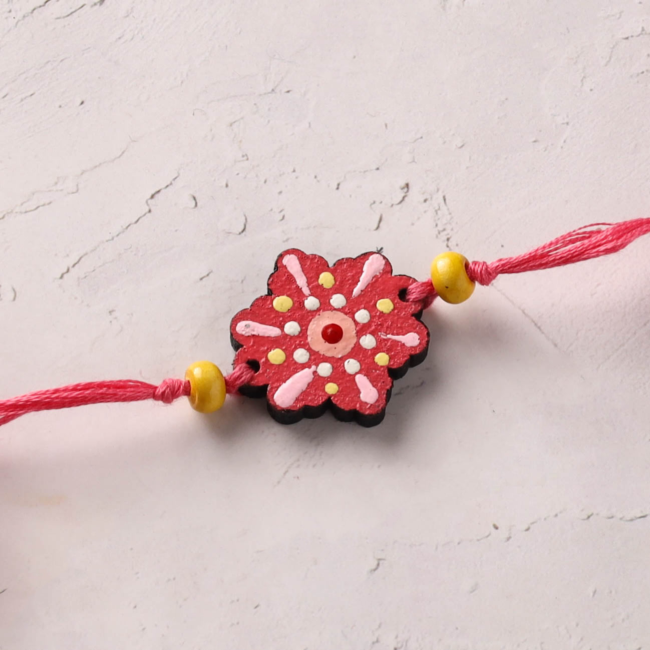 Mandala Art Handpainted Wooden Rakhi 26