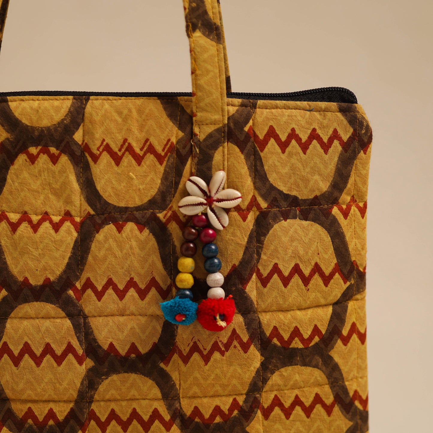 Yellow Handcrafted Quilted Cotton Hand Bag
