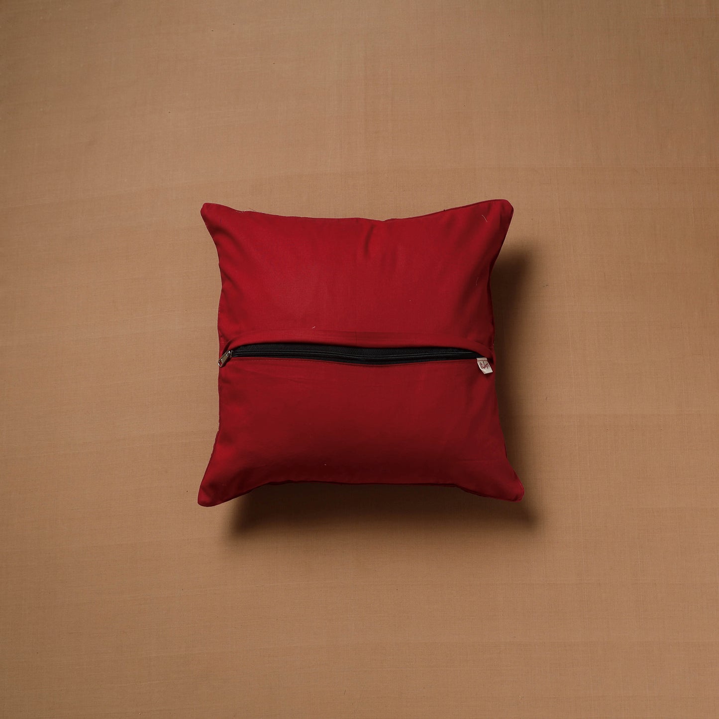 Polka Dot Zari Buti Plain Cushion Cover (16 x 16 in) 10