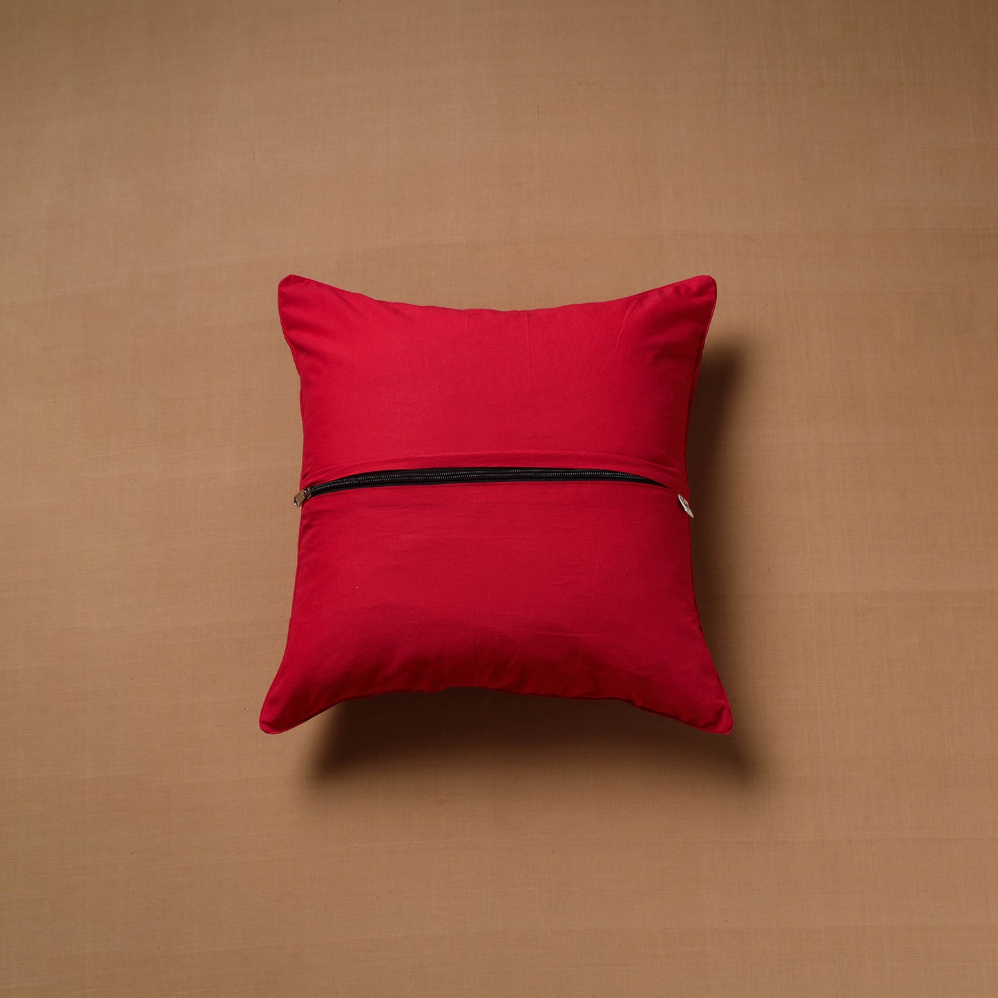 Polka Dot Zari Buti Plain Cushion Cover (16 x 16 in) 11