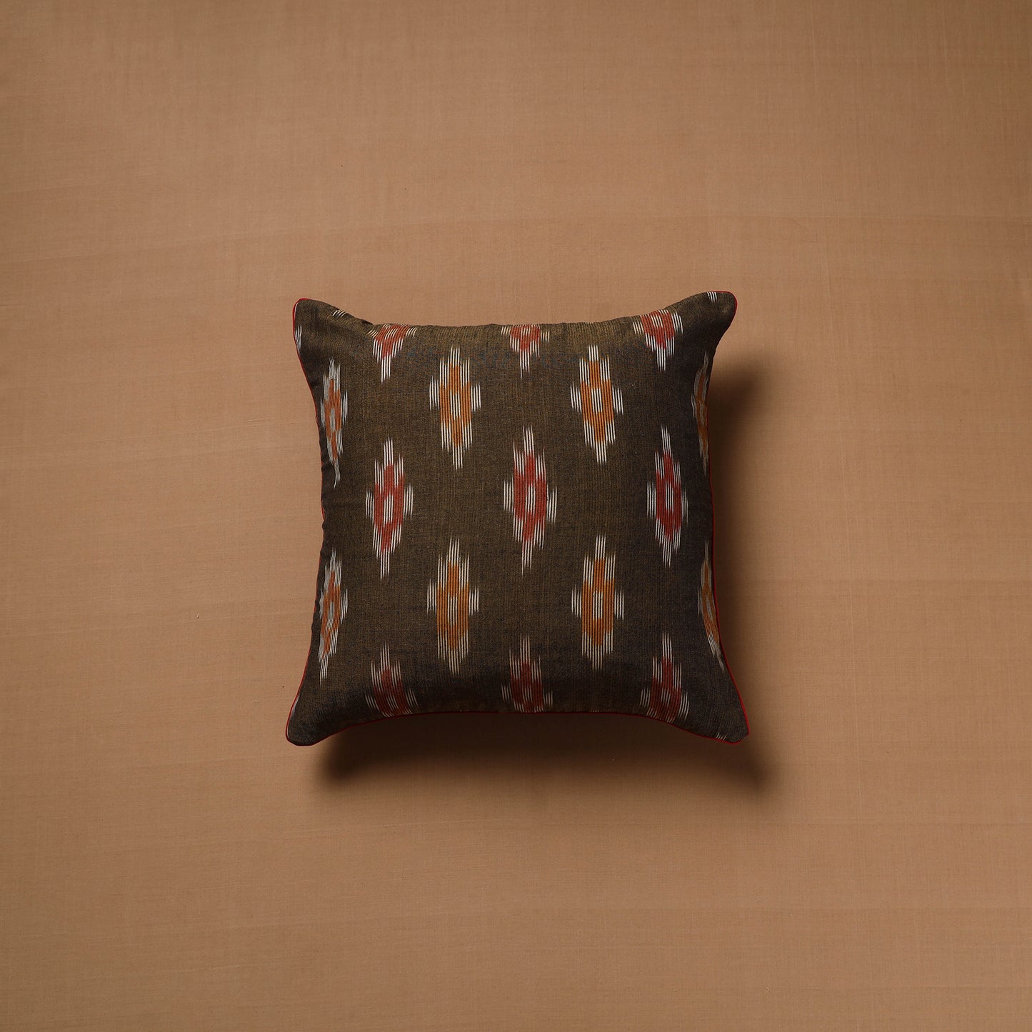 Brown - Pochampally Ikat Weave Cushion Cover (16 x 16 in) 20