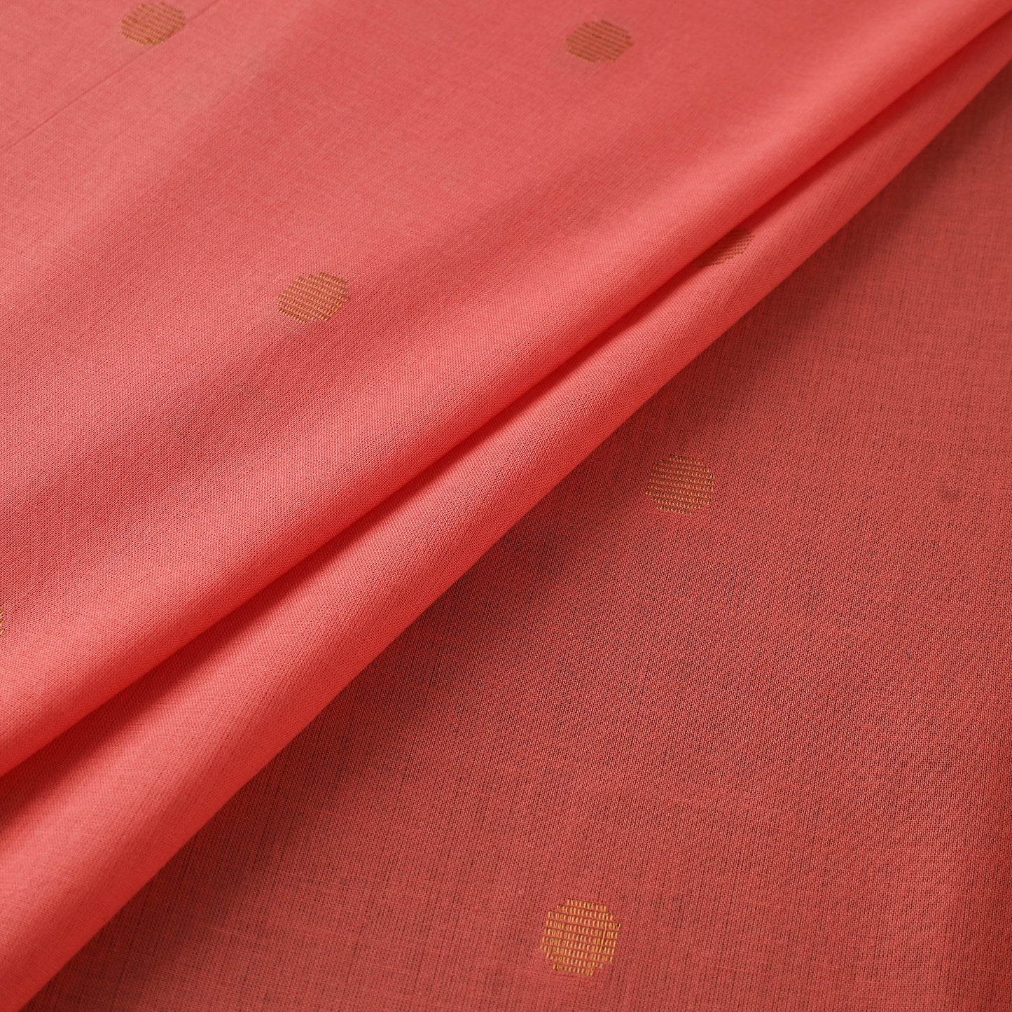 Peach - Prewashed Cotton Zari Buti Jacquard Fabric 01