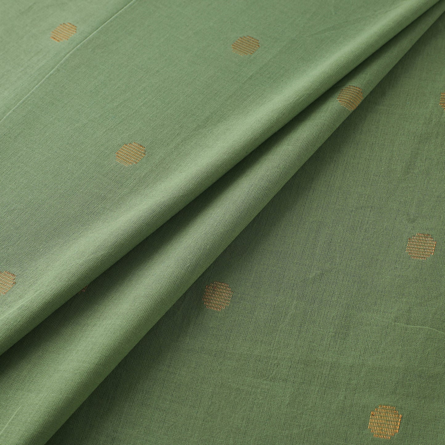 Green - Prewashed Cotton Zari Buti Jacquard Fabric 02
