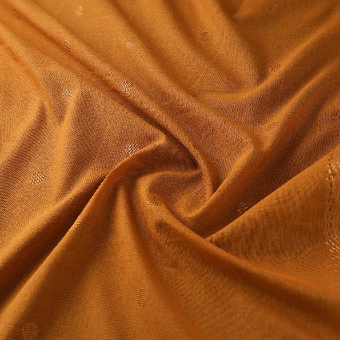 Orange - Prewashed Cotton Zari Buti Jacquard Fabric 05